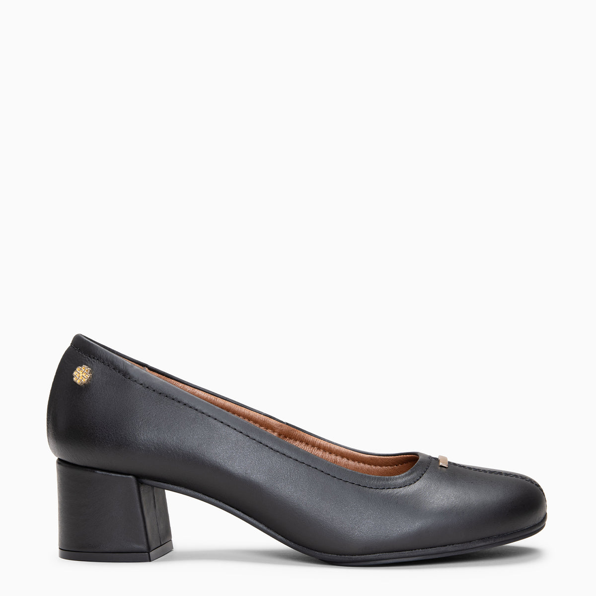 SAKURA - Escarpins à talon pour pieds larges en cuir NOIR