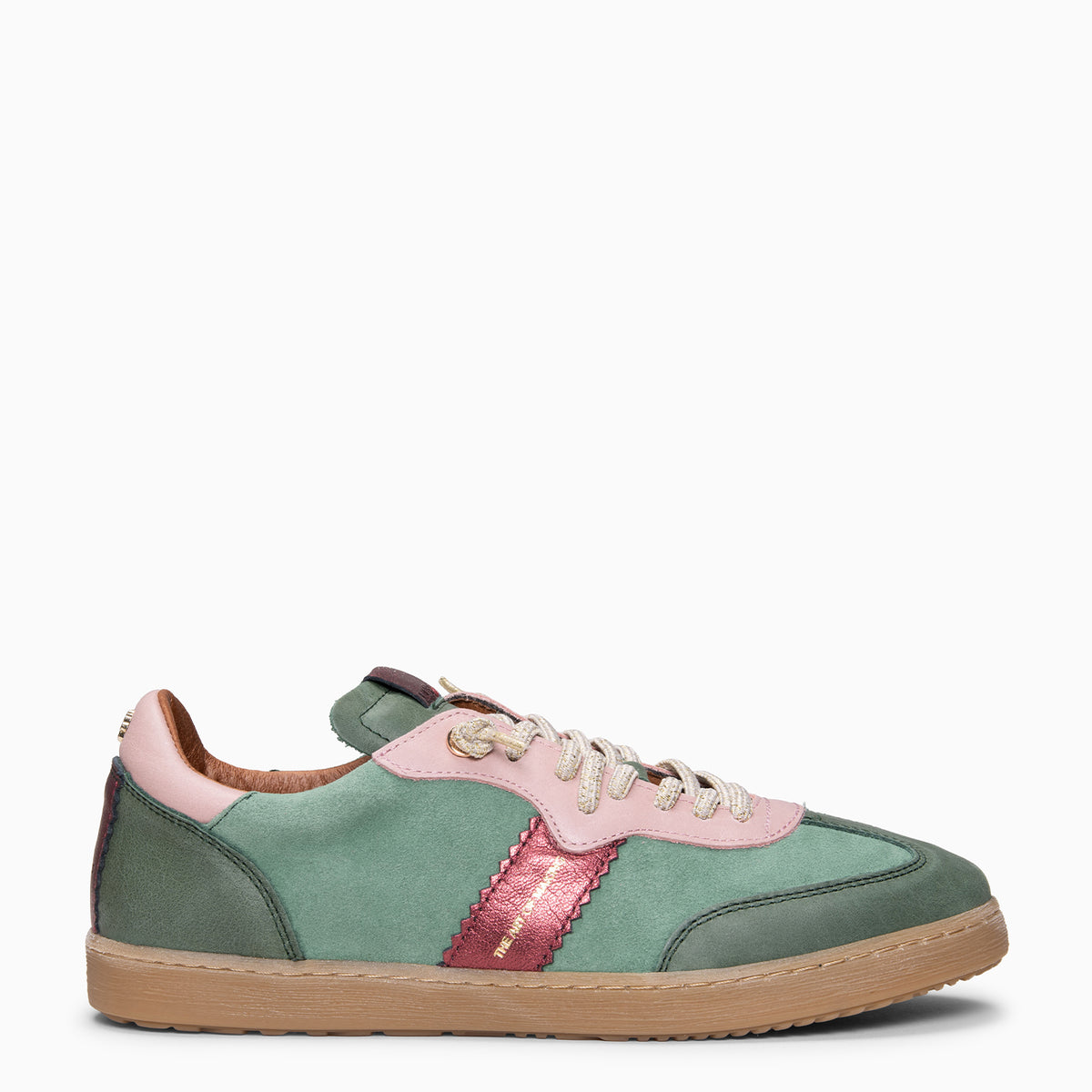 STÜDIO 01 - Baskets pour femme en daim VERT ROSÉ