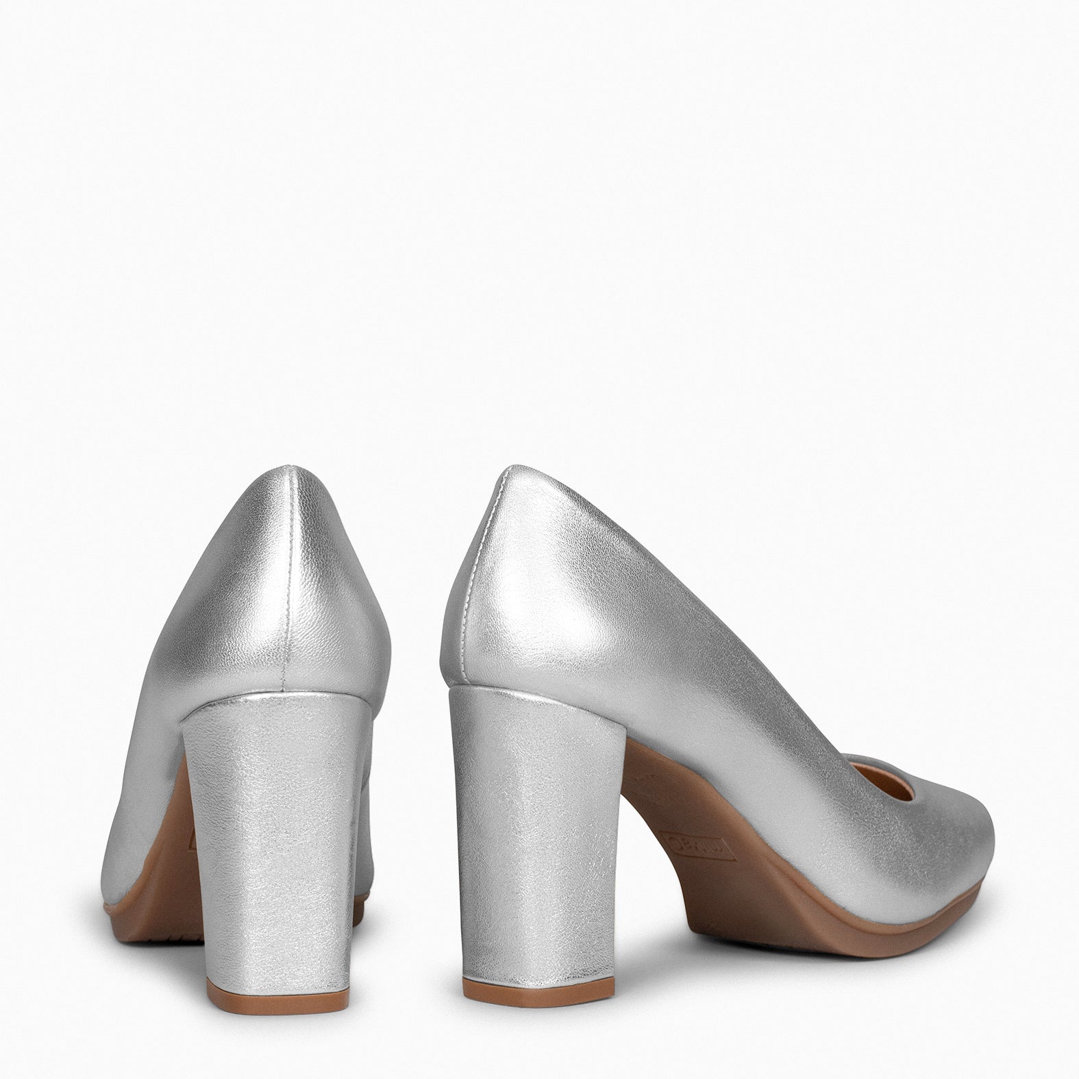 URBAN SPLASH - Zapatos de tacón con piel metalizada PLATA - miMaO ®