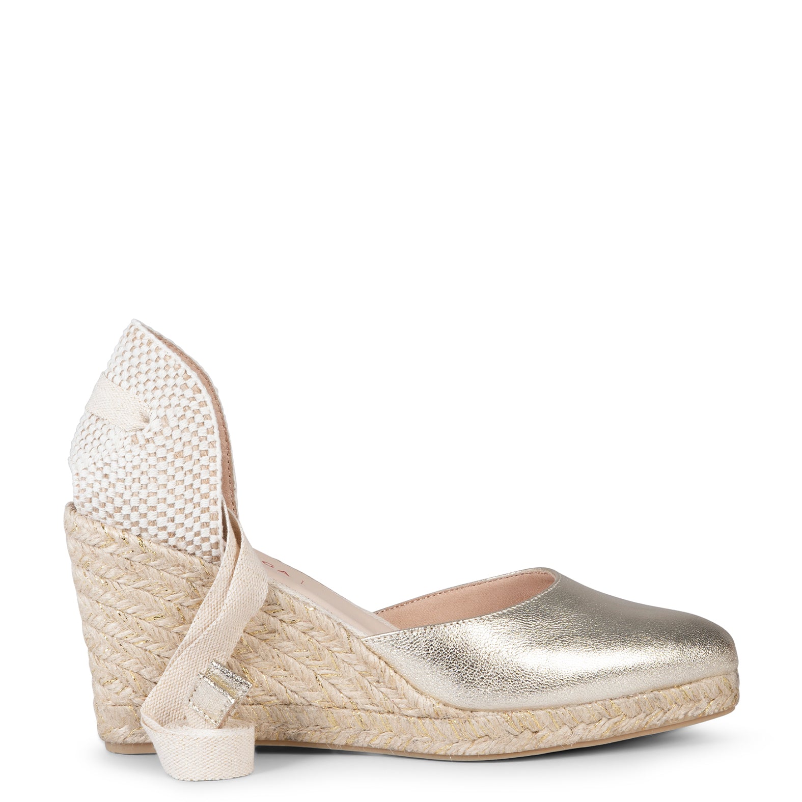 LÉONOR - Espadrilles à talon avec laçage OR
