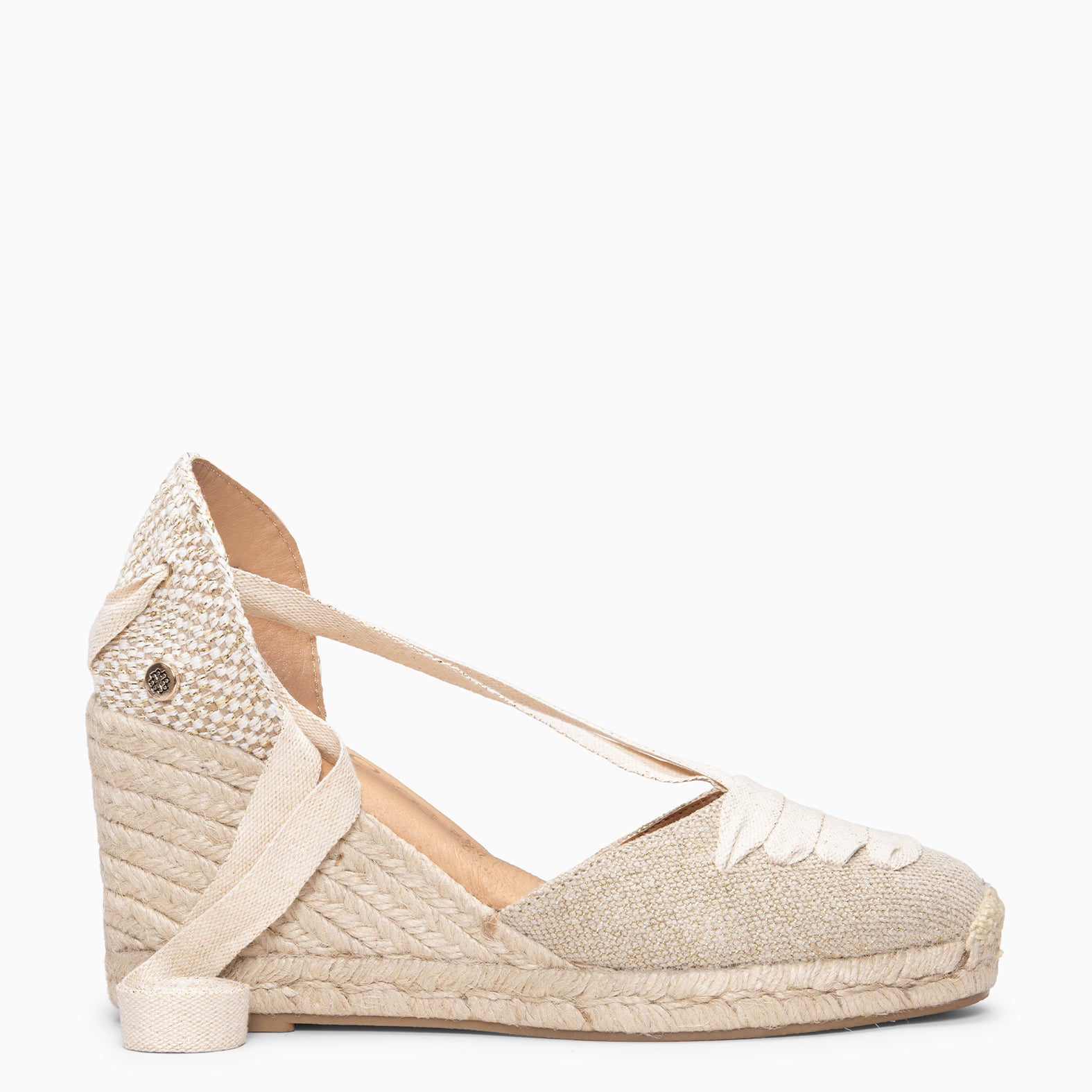 AYORA - GOLDEN Espadrille with ribbons