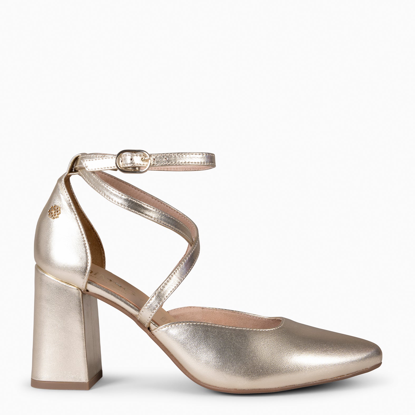 ARIEL - Zapato de tacón ancho PLATINO - miMaO ®