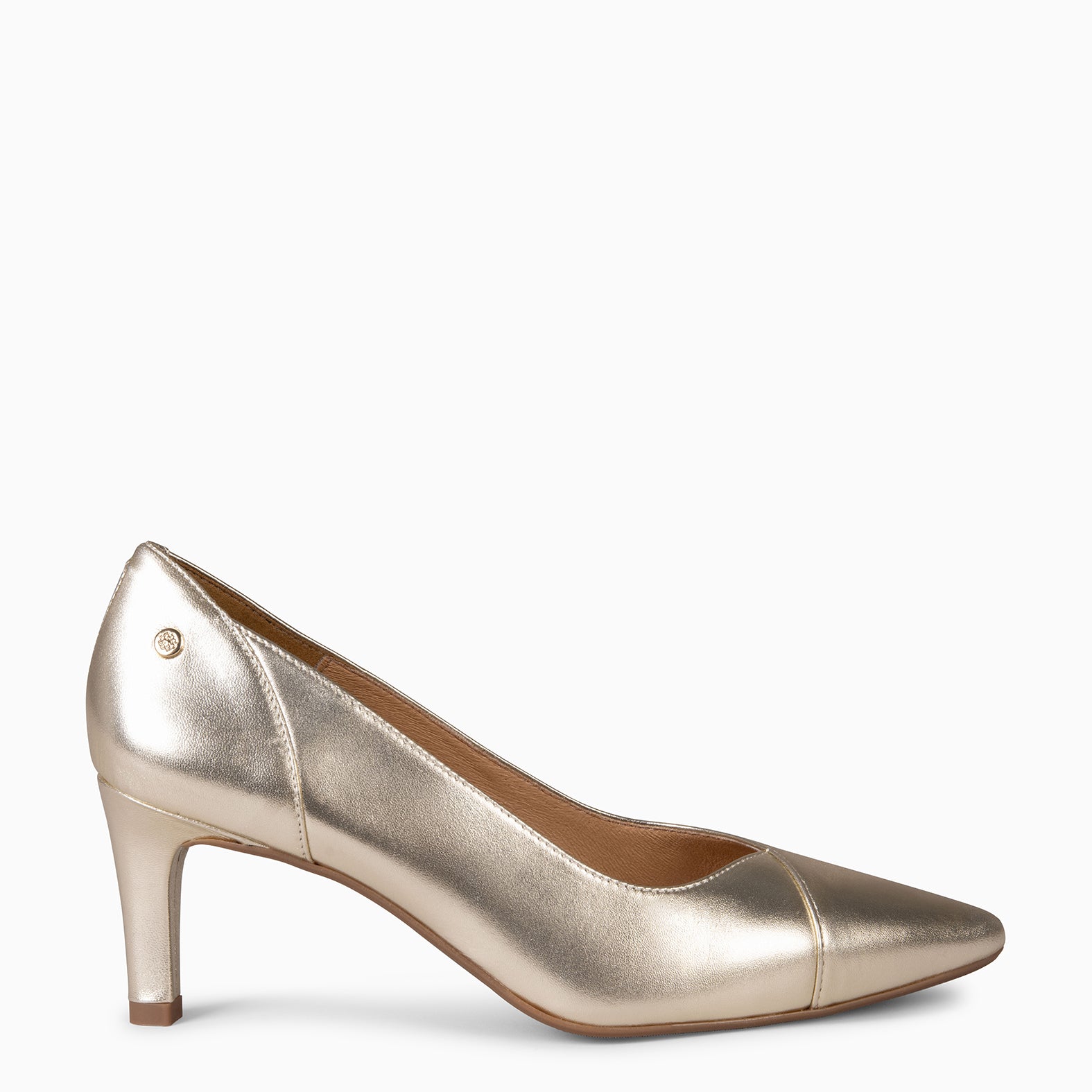 GLAM S - Zapatos de salón de tacón bajo PLATINO - miMaO ®