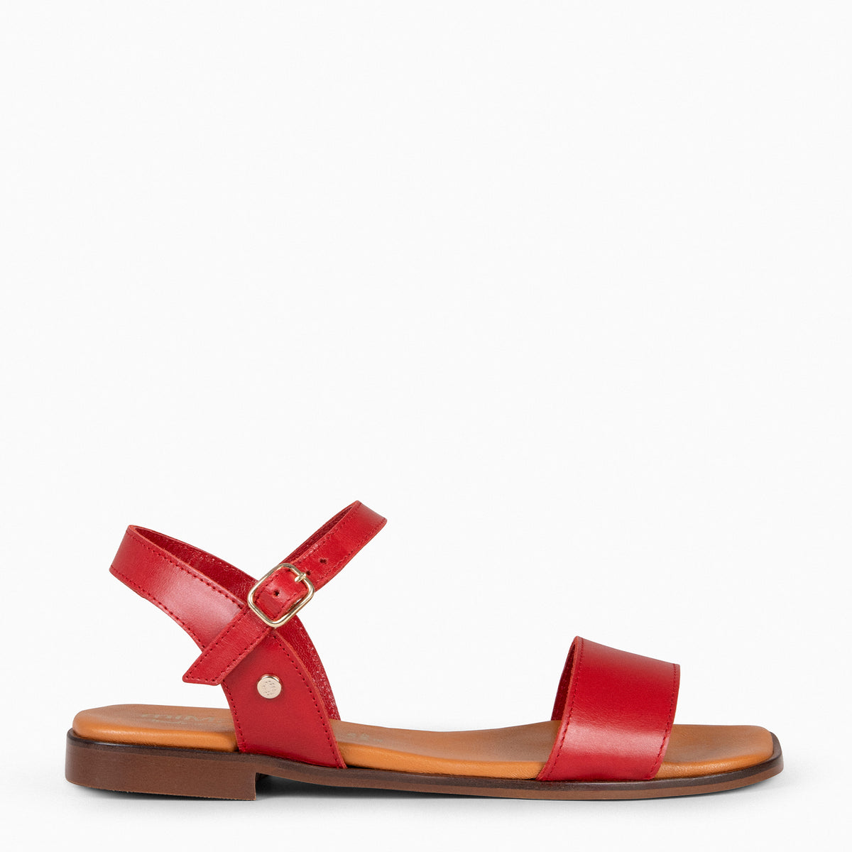 SANTORINI - Sandales plates ROUGE