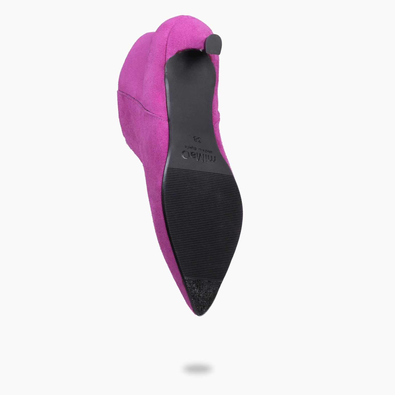 ROYAL - Botines tacón bajo FUCSIA serraje - miMaO ®