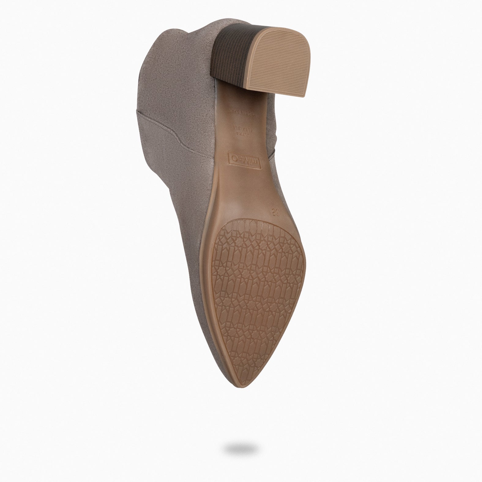 CITY - TAUPE suede leather wide heel ankle boots 