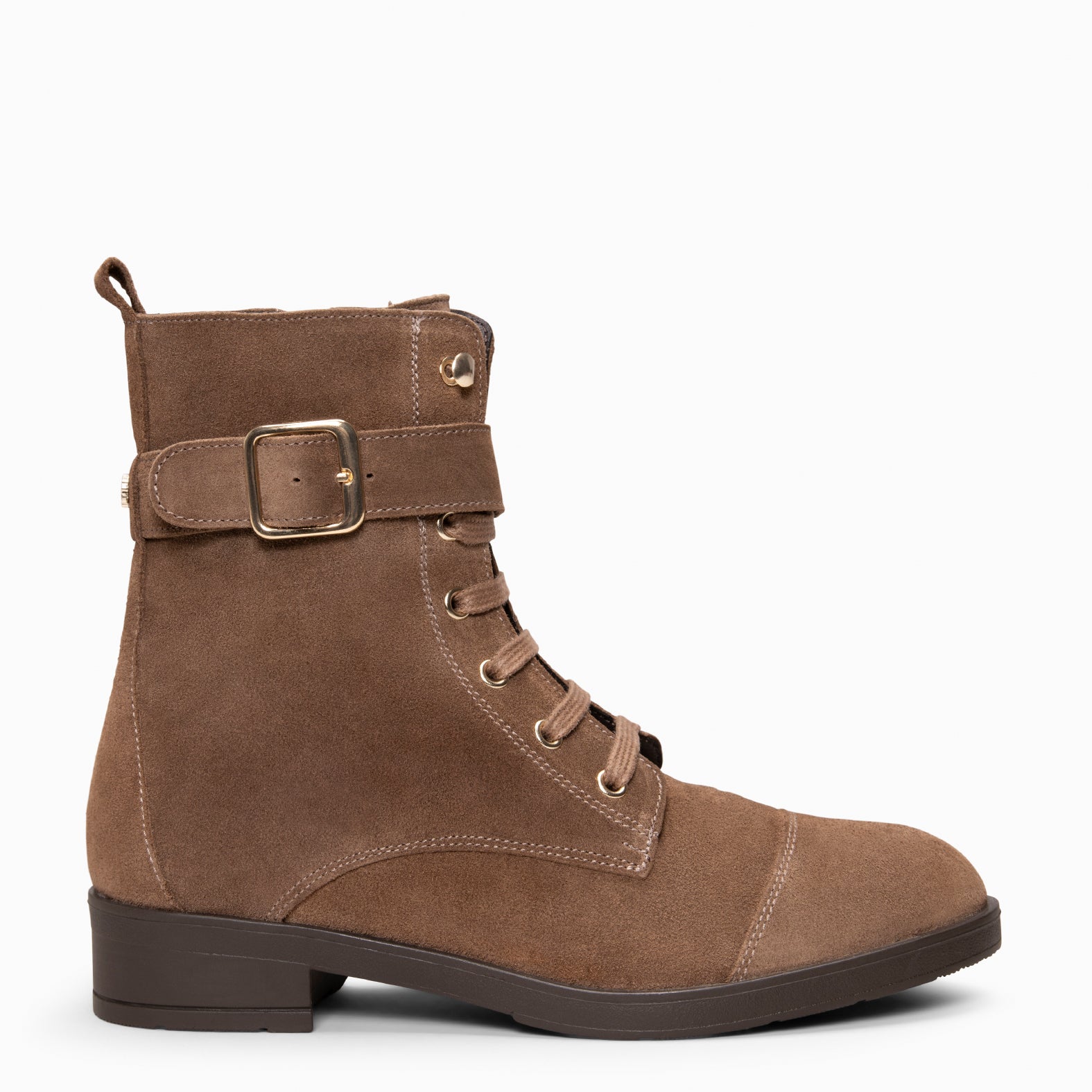 BELFAST – Botines con cordones de piel TAUPE - miMaO ®
