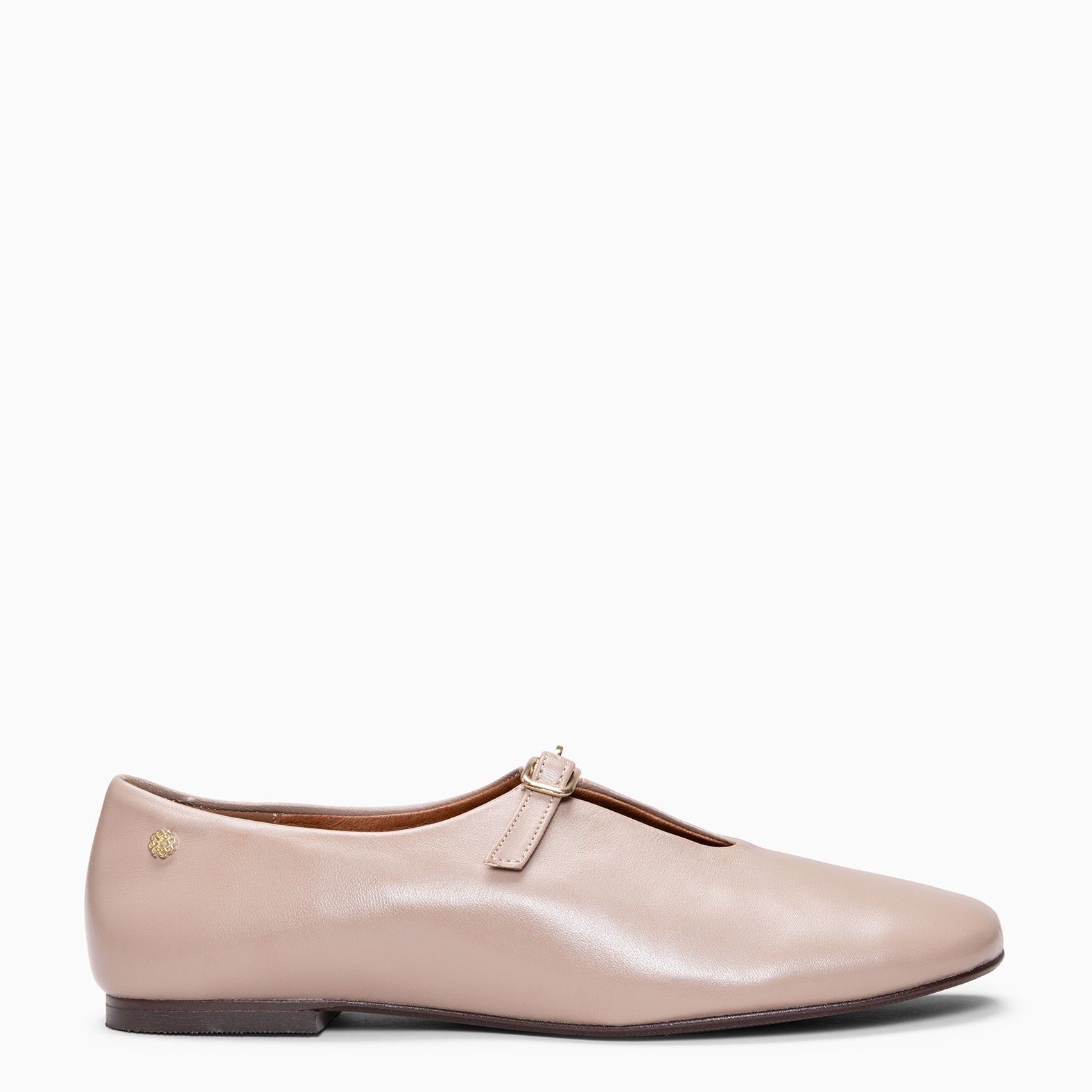 MANUELA - Chaussures babies plates en cuir souple TAUPE