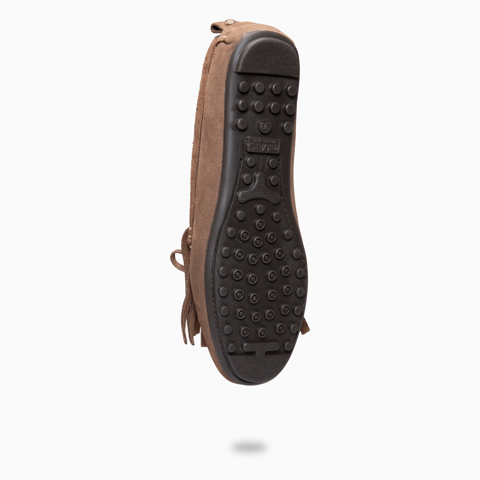 HABANA - Mocasines planos de ante con flecos y borlas TAUPE