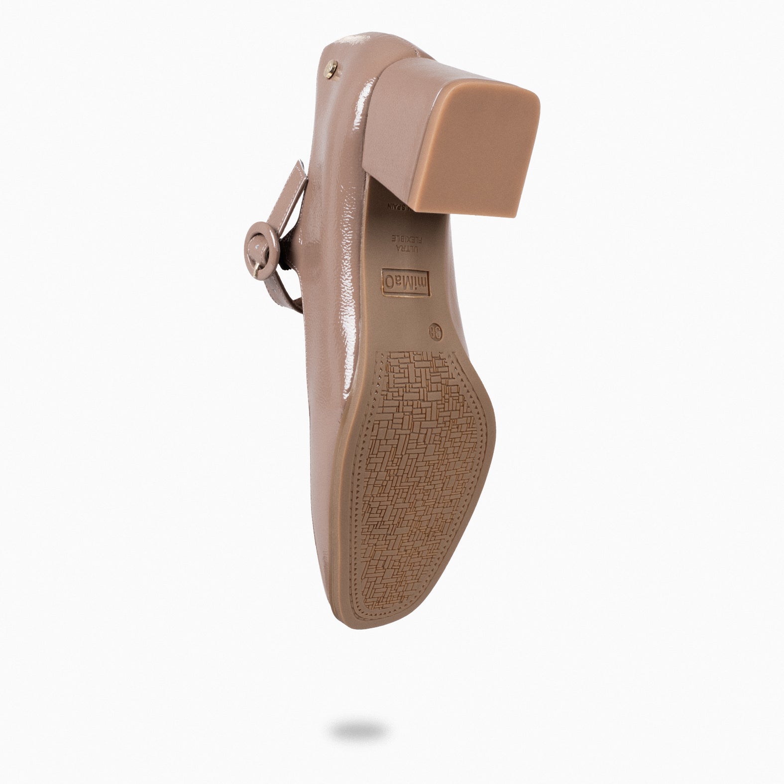 AGATA – TAUPE Mary-Janes with strap and square heel