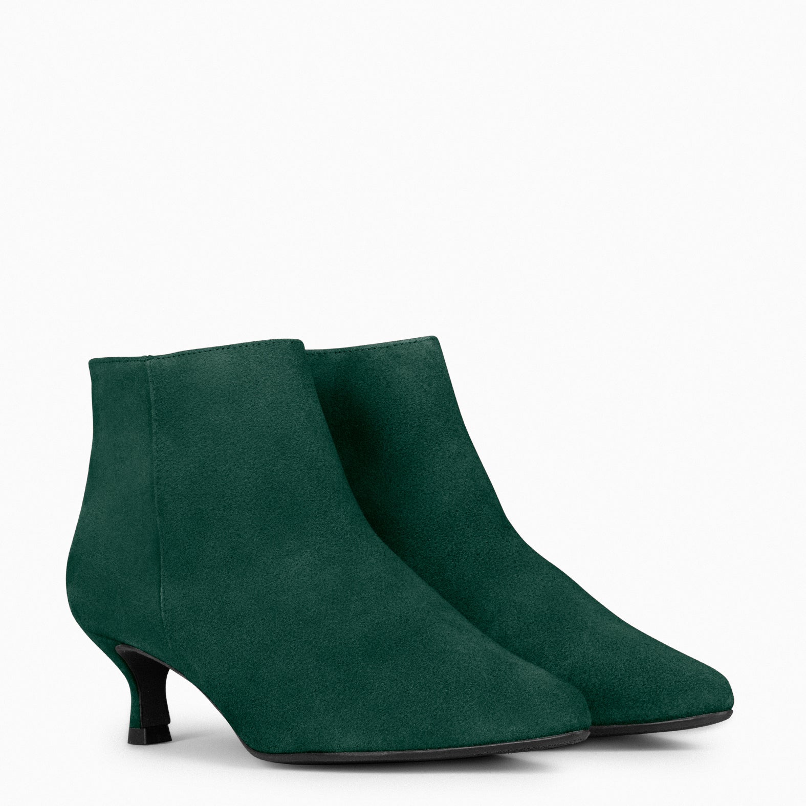 ROYAL - Botines tacón bajo VERDE serraje - miMaO ®