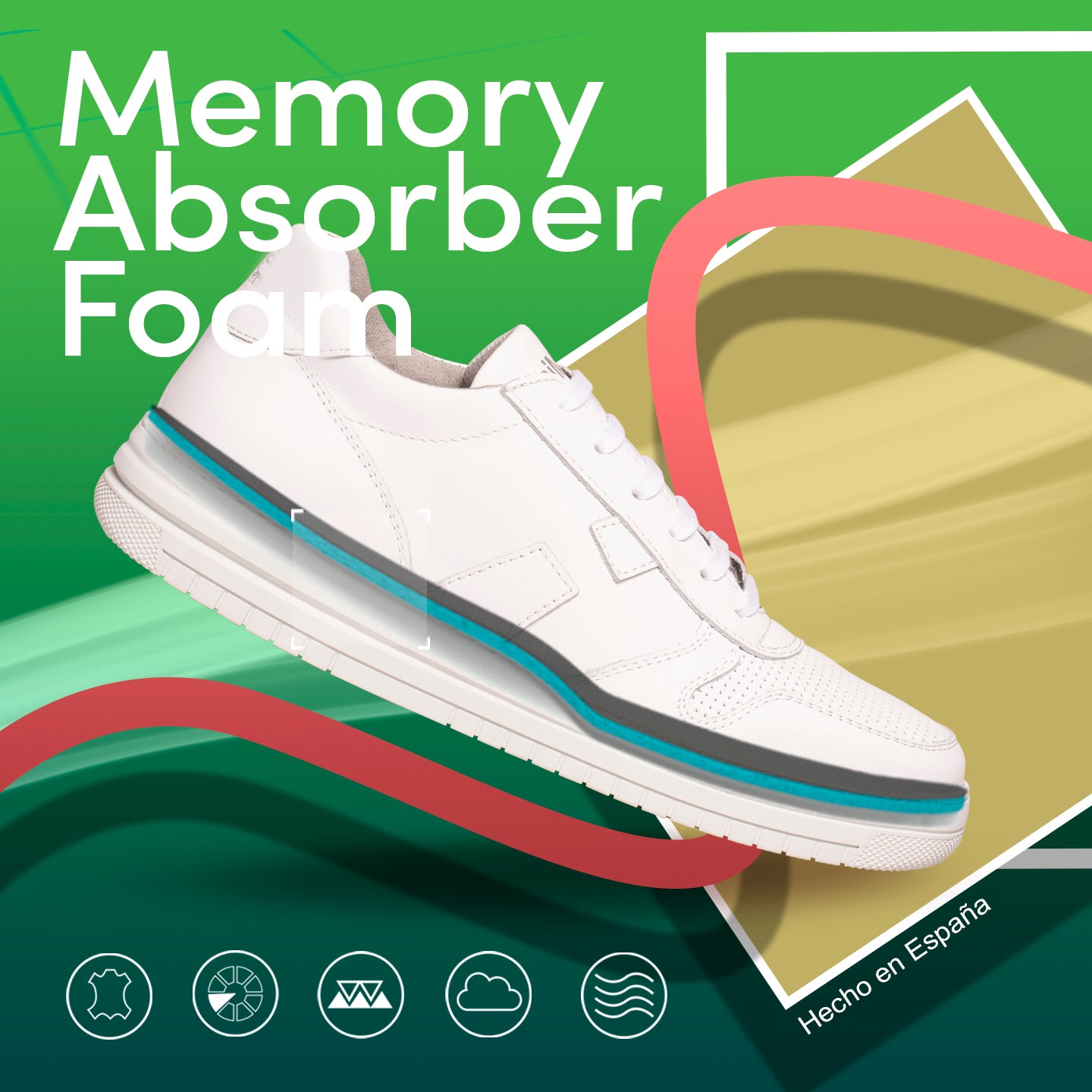 FUN – WHITE and BLUE sneaker with Memory Absorber Foam