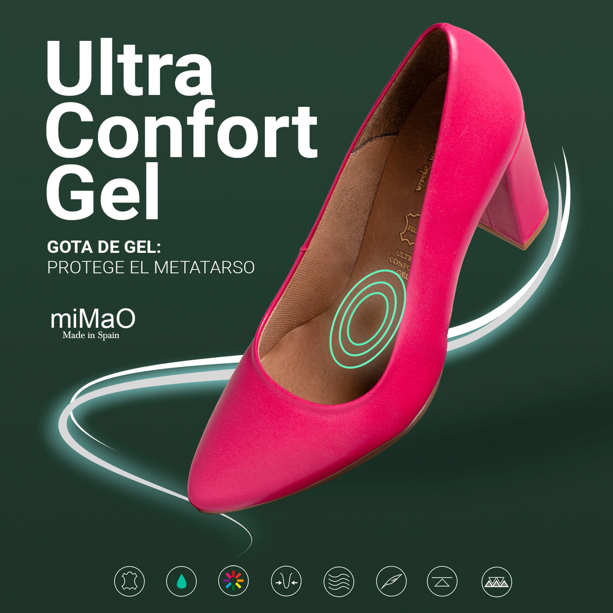 URBAN SALON - Zapatos VERDE AGUA de piel y tacón alto