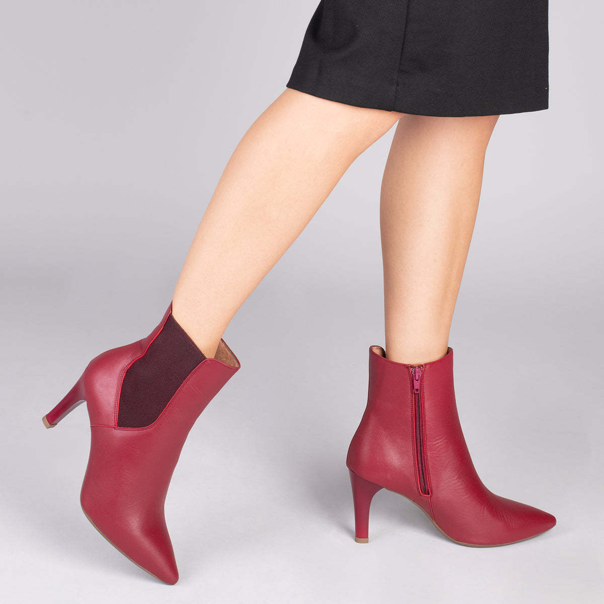 BOTÍN GLAM – Botines de vestir con tacón alto GRANATE