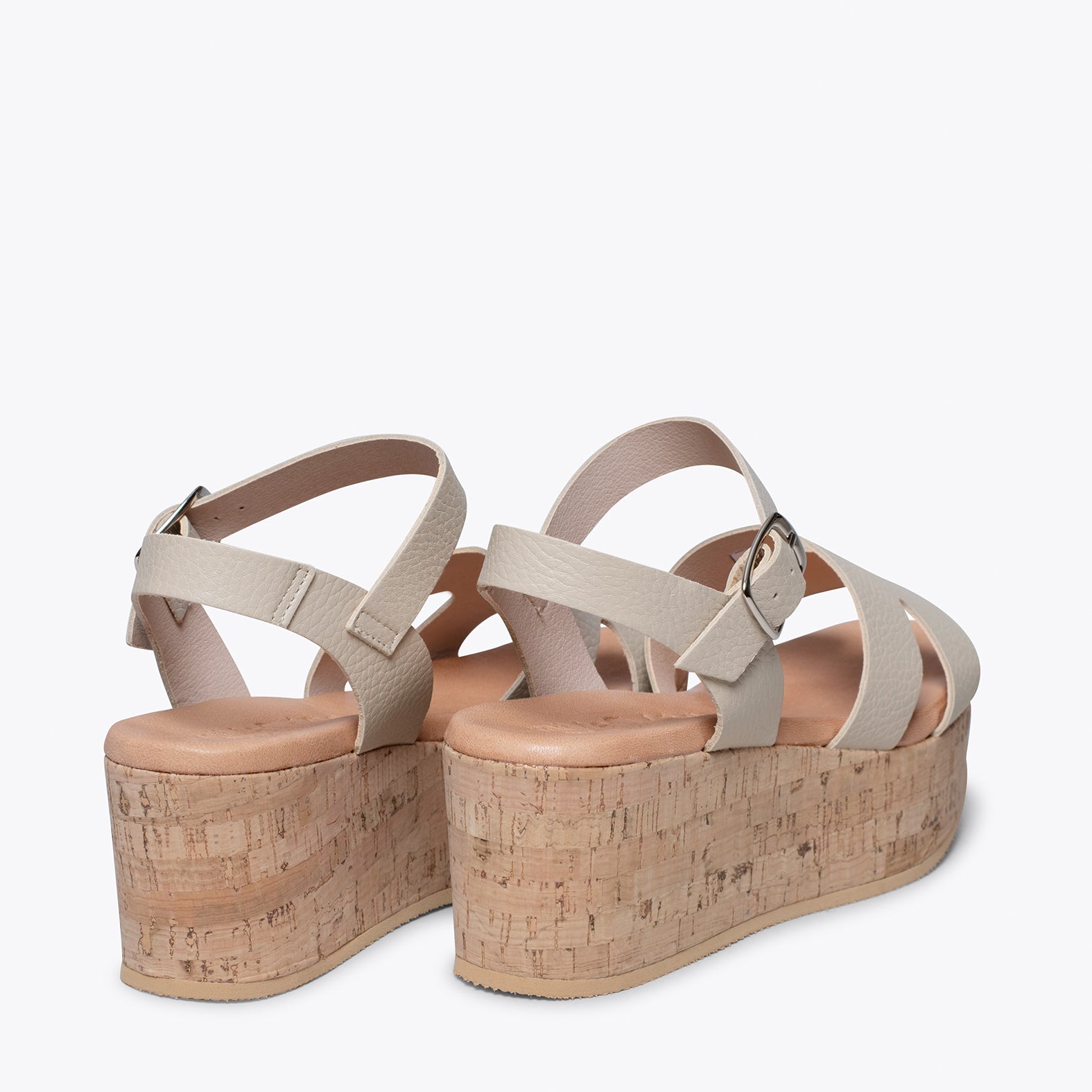 HACHE – Sandalia con cuña de corcho BEIGE