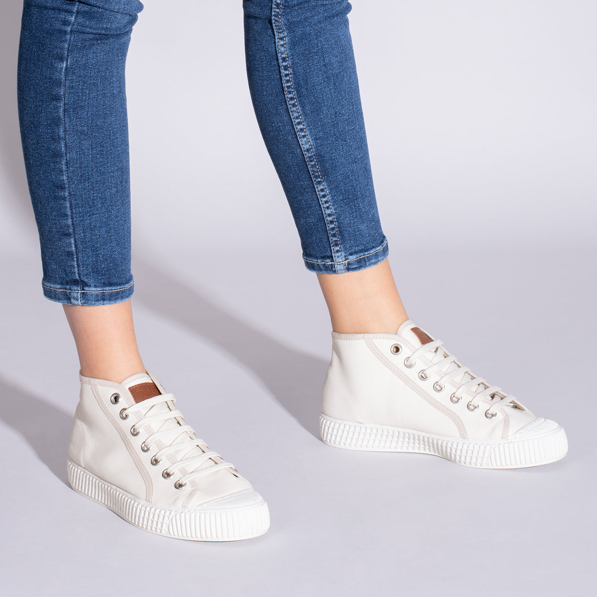 JUMP - Baskets nappa BLANC pour femme