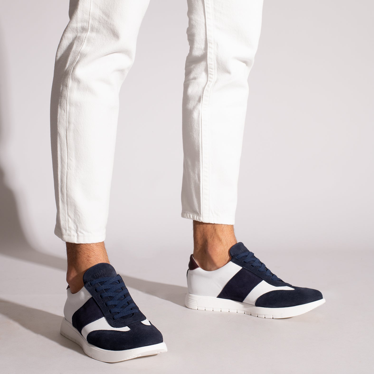 SPORT  Deportivo casual MARINO Y BLANCO de piel combinada