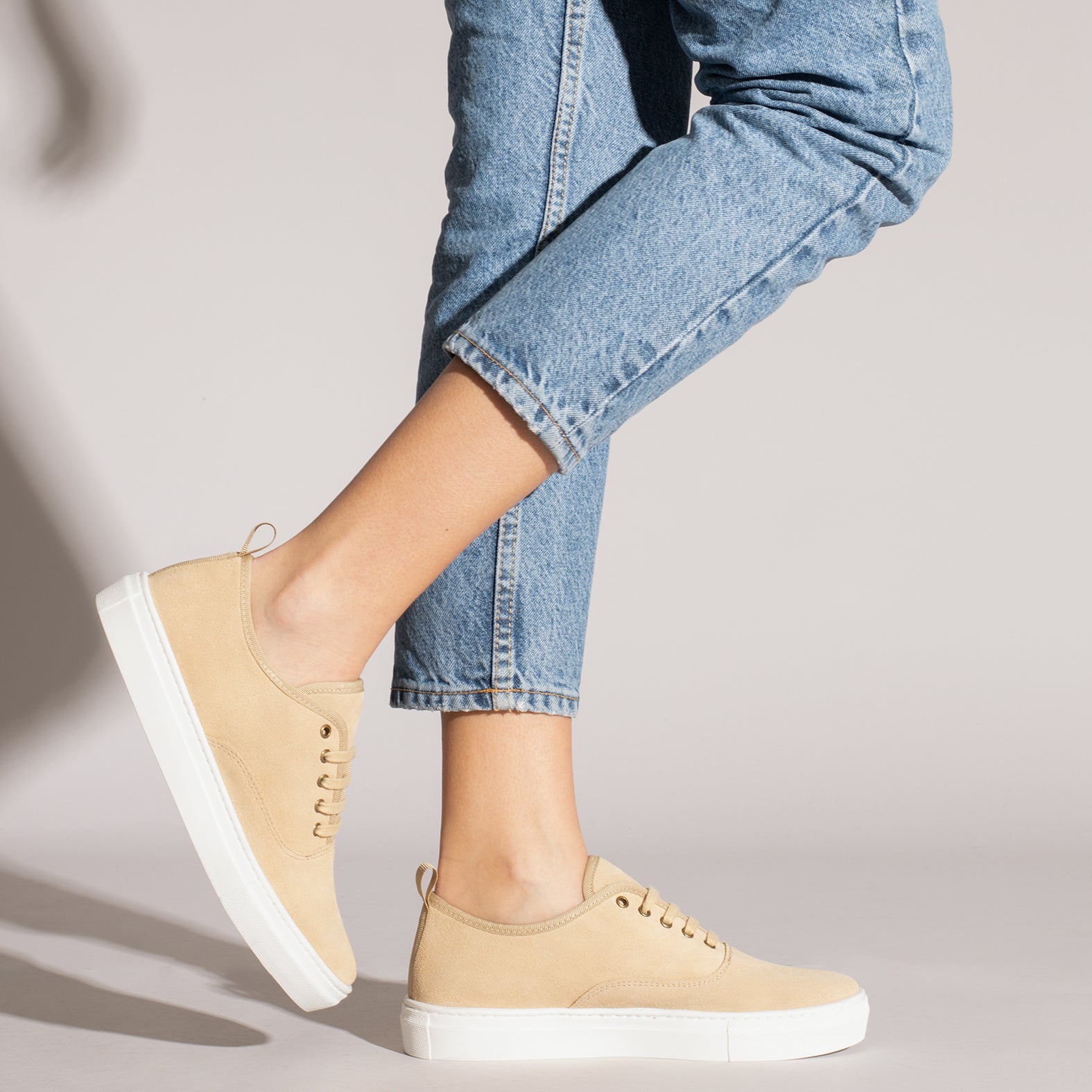 WANDER - Sneaker femme avec plateforme BEIGE