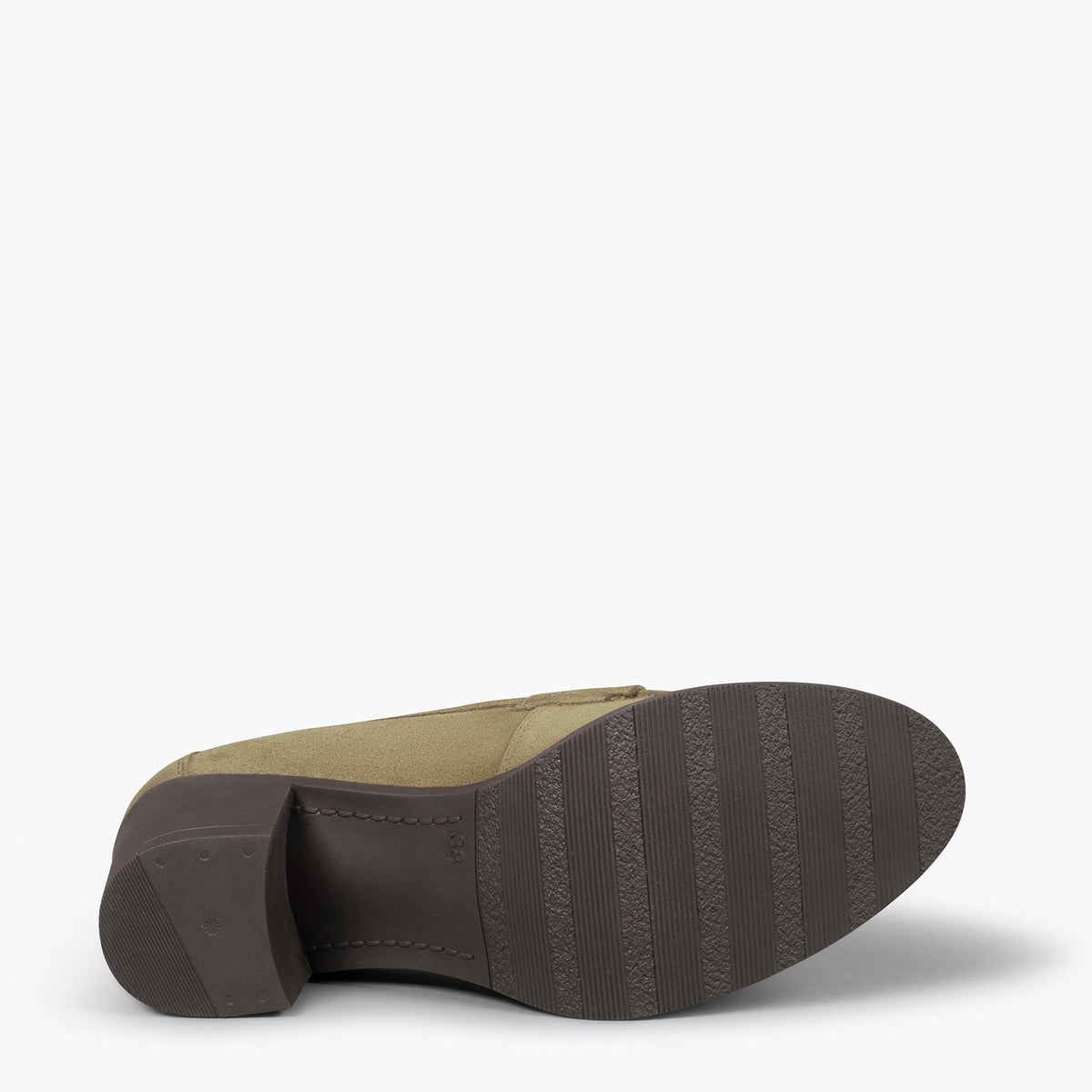 MOKKA - Mocasín de serraje con tacón VERDE