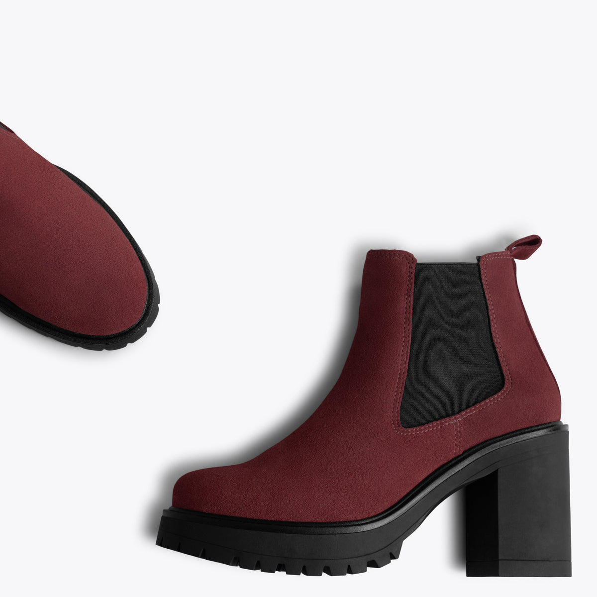 TOKIO  - Botines BURDEOS con tacón y plataforma