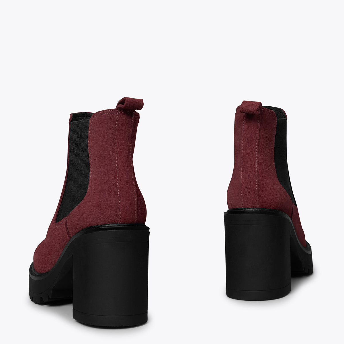 TOKIO  - Botines BURDEOS con tacón y plataforma