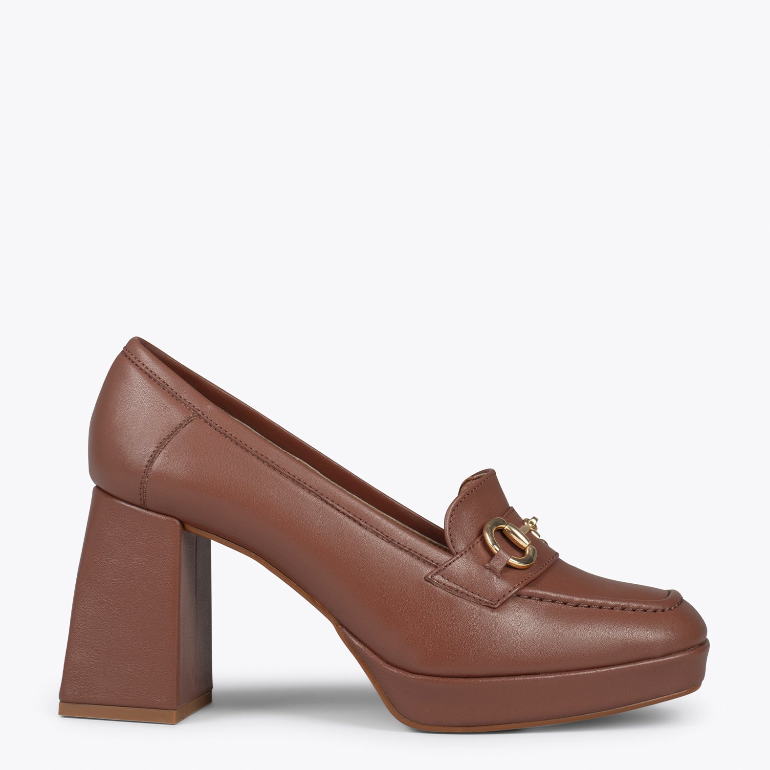 ANNETTE – Mocasines de mujer con tacón y plataforma MARRÓN - miMaO ®