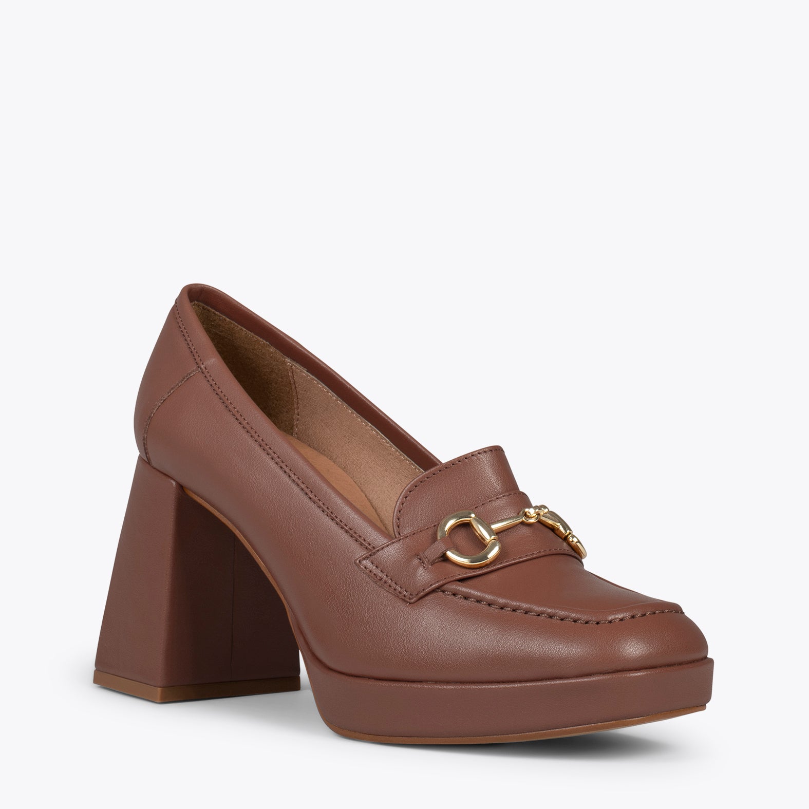 ANNETTE – Mocasines de mujer con tacón y plataforma MARRÓN - miMaO ®