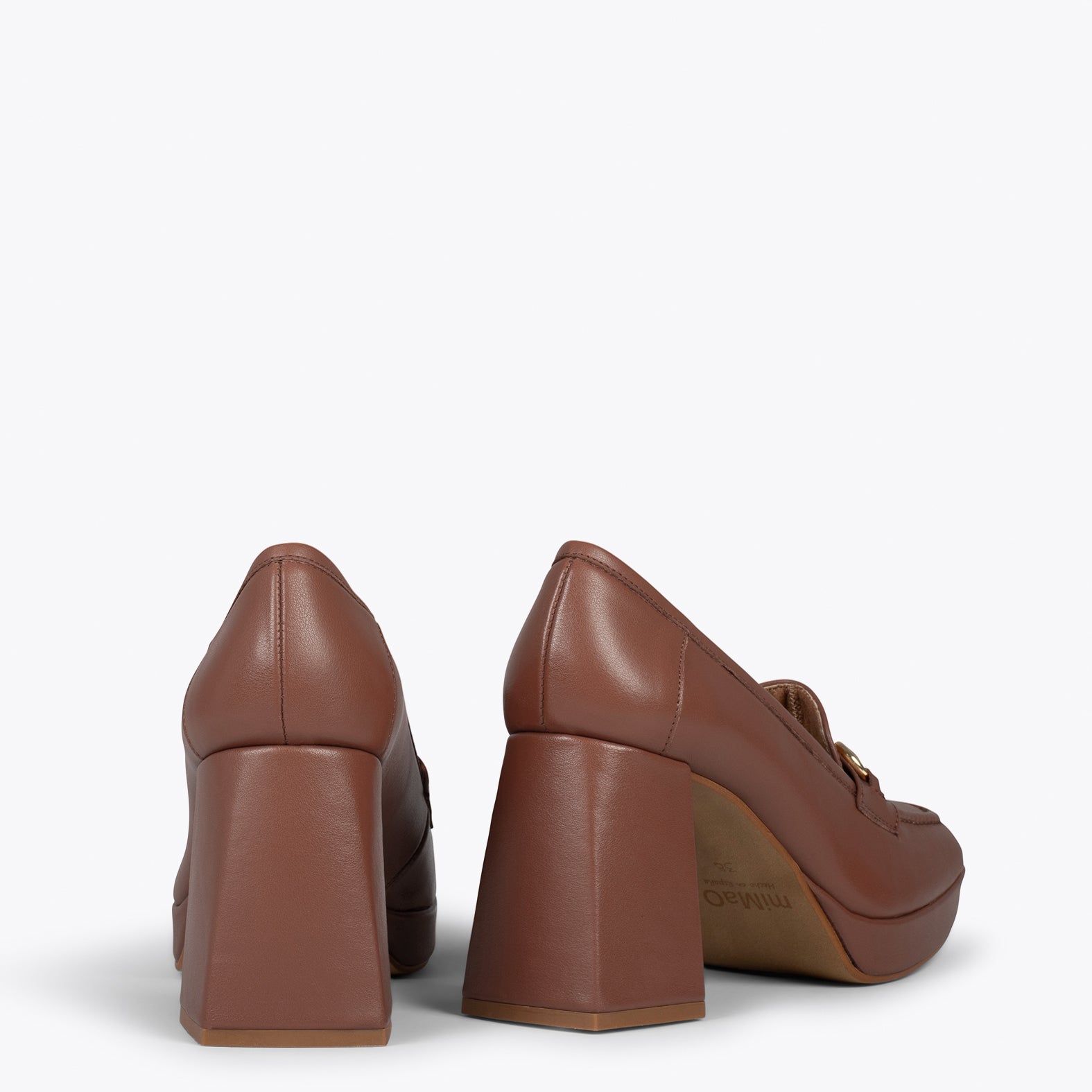 ANNETTE – Mocasines de mujer con tacón y plataforma MARRÓN - miMaO ®