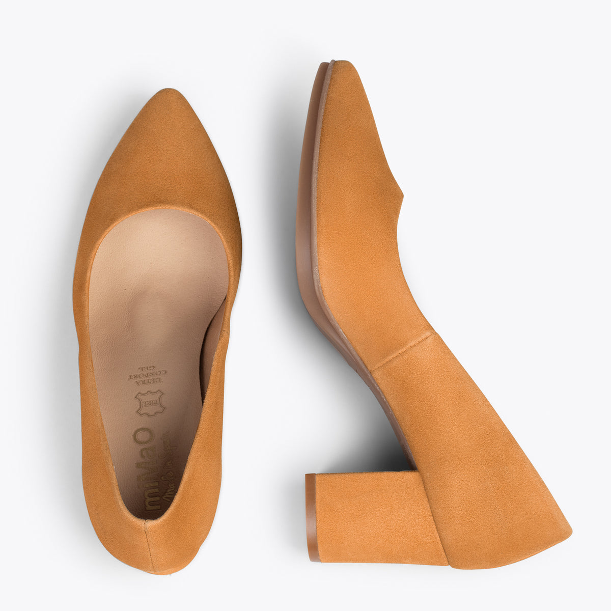 URBAN S - Zapatos de tacón medio de ante MARRÓN