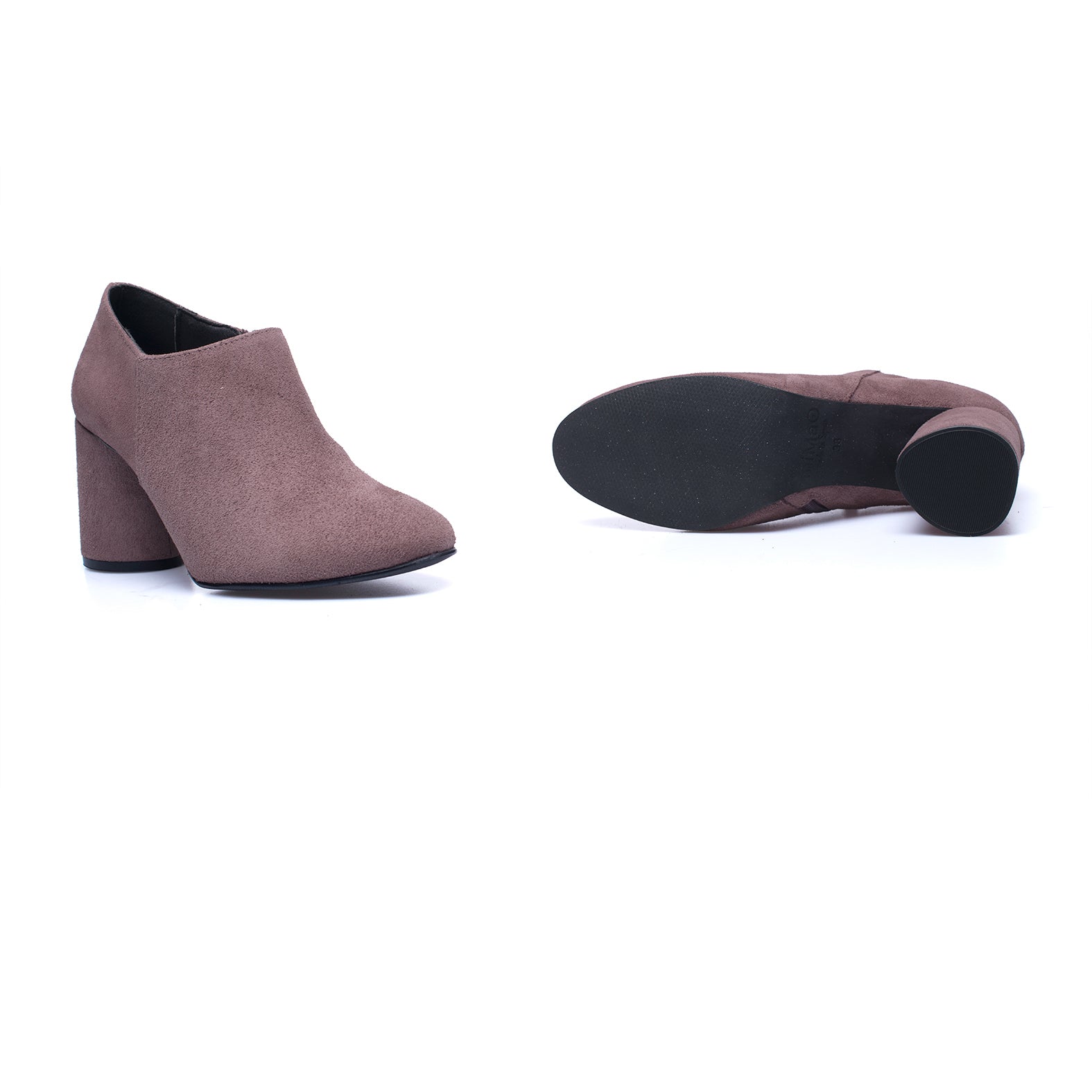 FASHION - LILAC block heel ankle boot