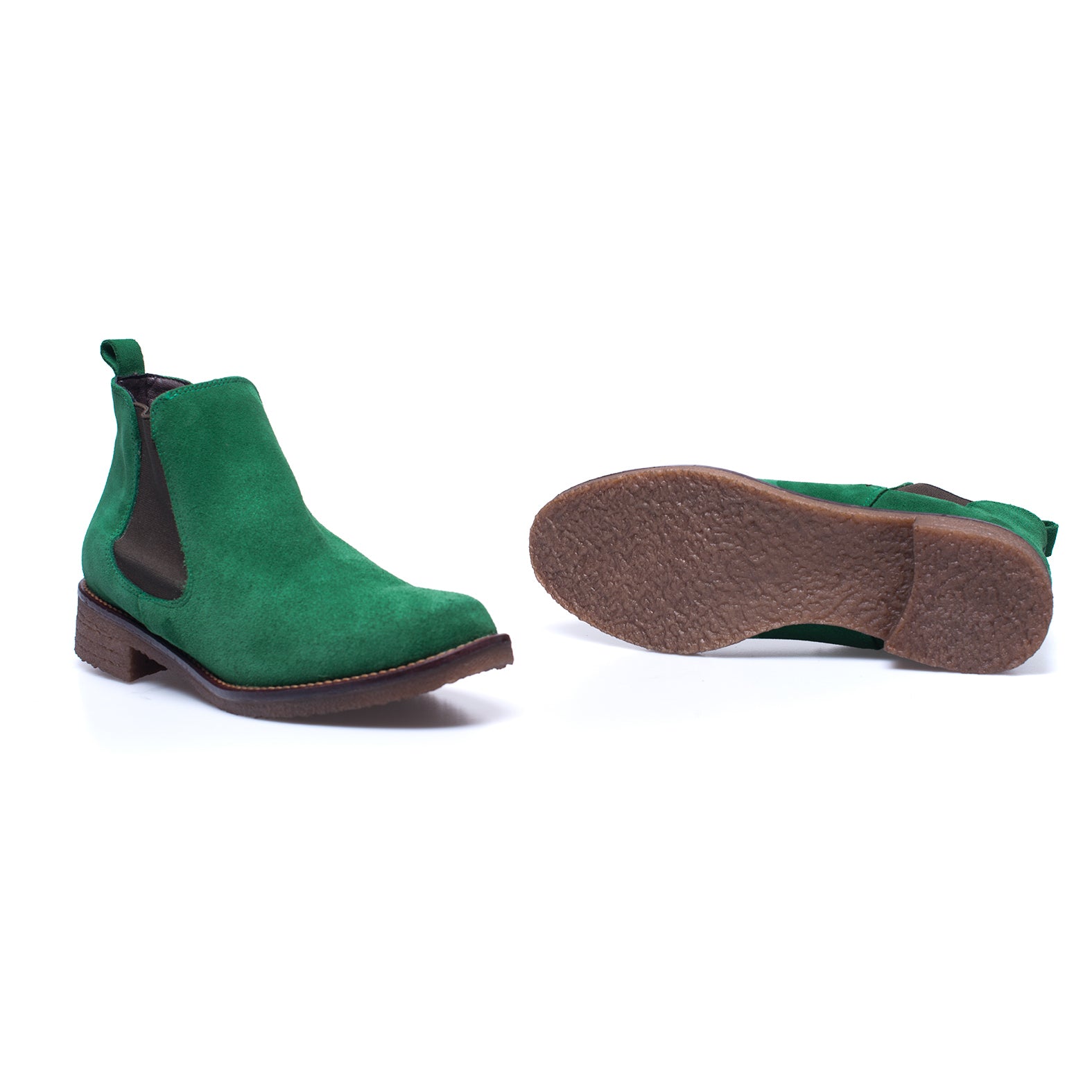 CHELSEA - Chelsea GREEN Leather Ankle Boots