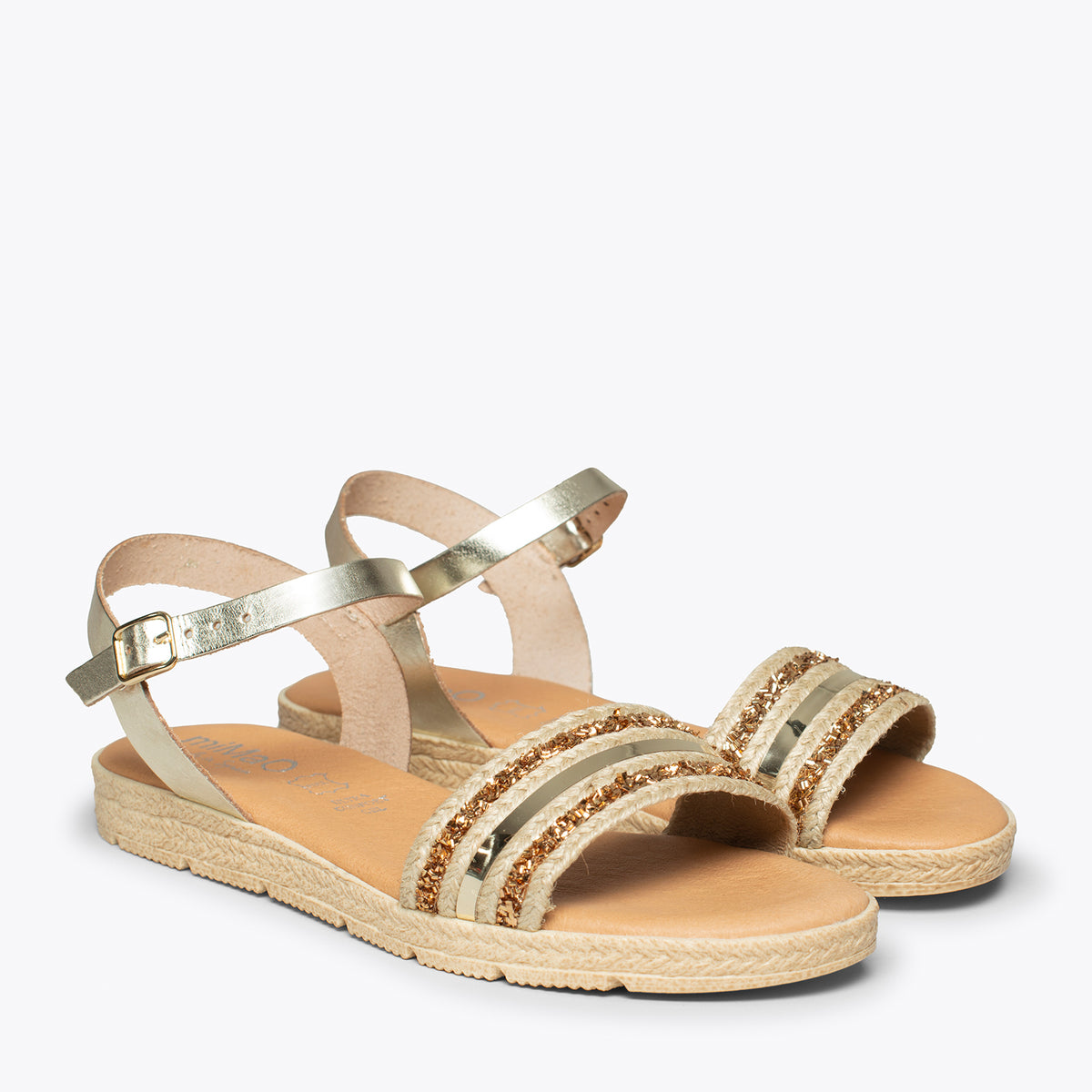 STAR Sandalia DORADA metalizada con pulsera