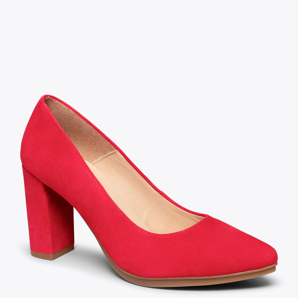 URBAN – Zapatos de tacón alto de ante ROJO
