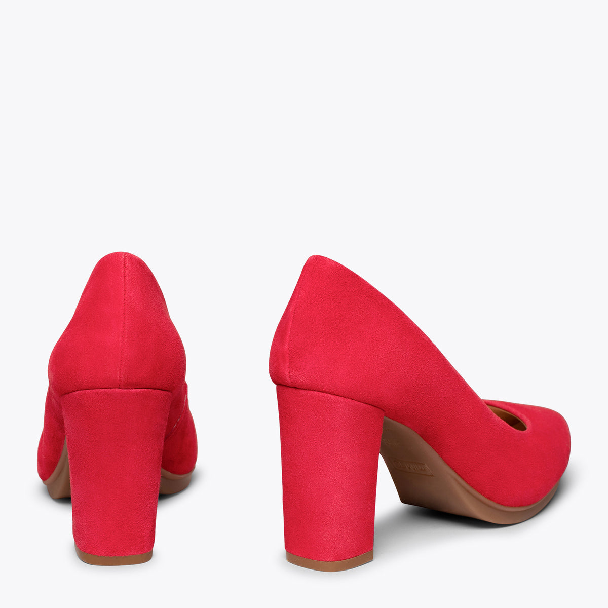 URBAN – Zapatos de tacón alto de ante ROJO