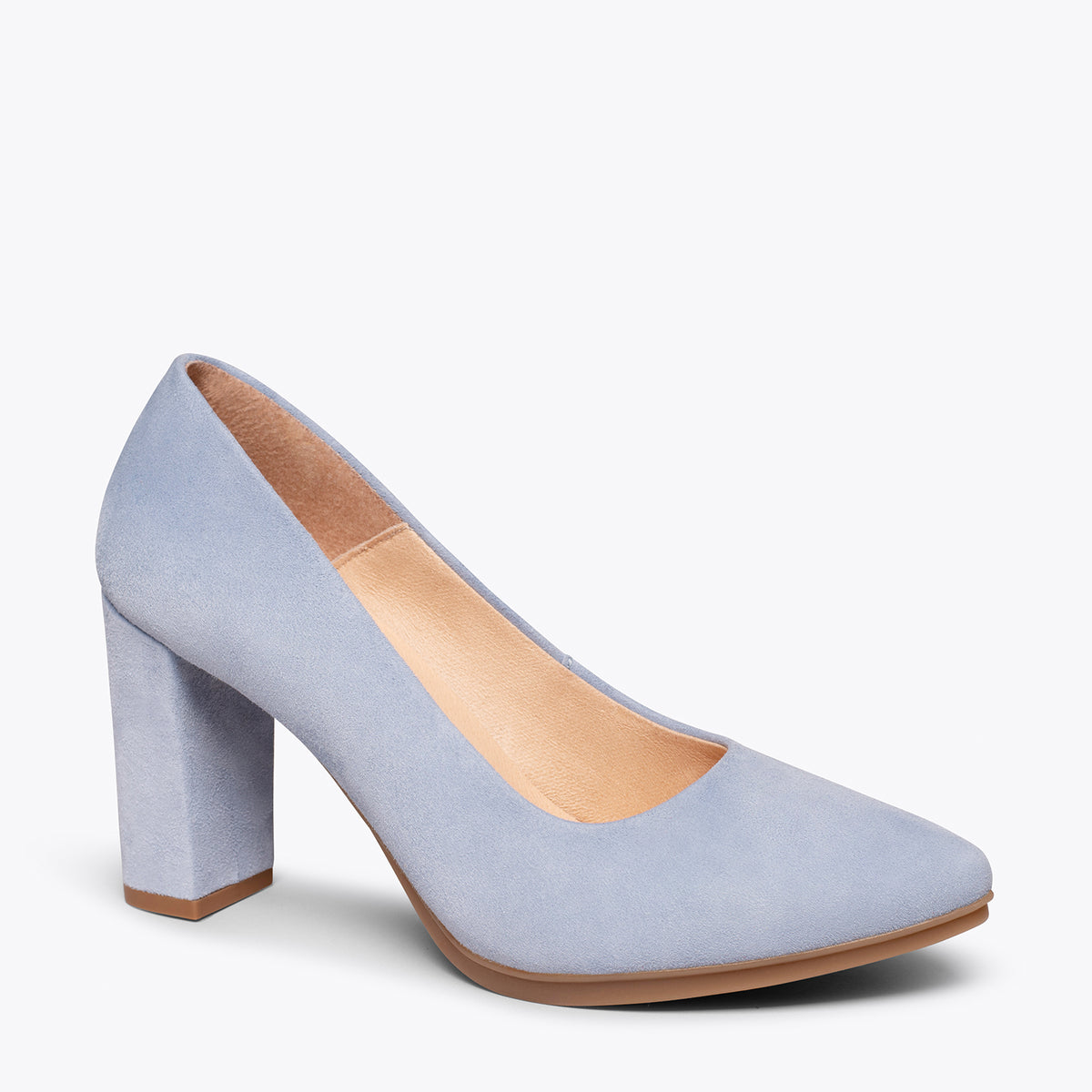 URBAN – Zapatos de tacón alto de ante CELESTE