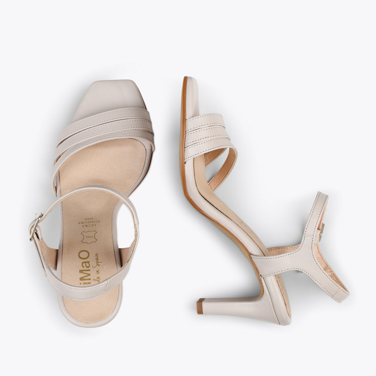 CANNES – Sandalias de fiesta con tacón fino TAUPE