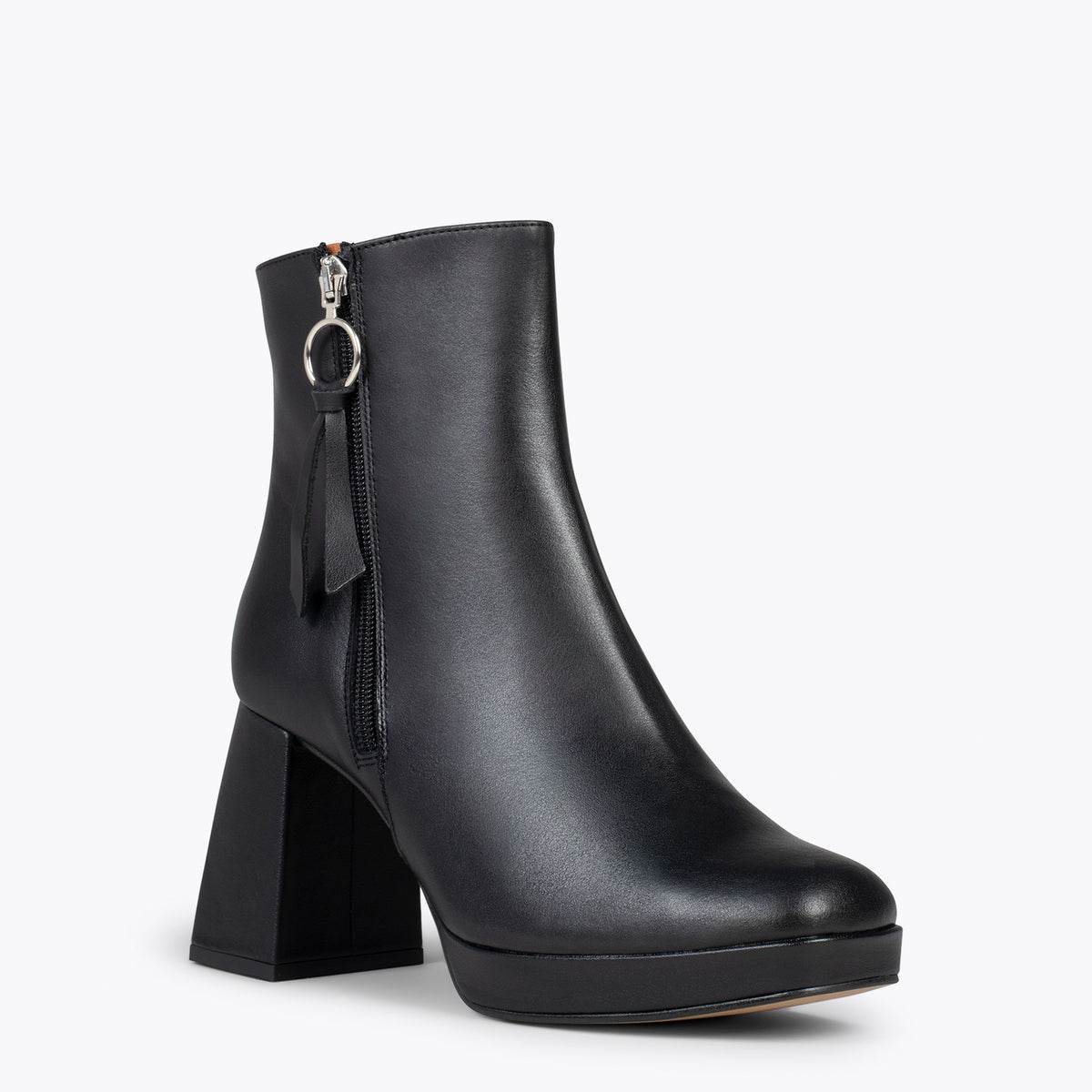 SIENA – Botines de tacón bloque con plataforma NEGRO