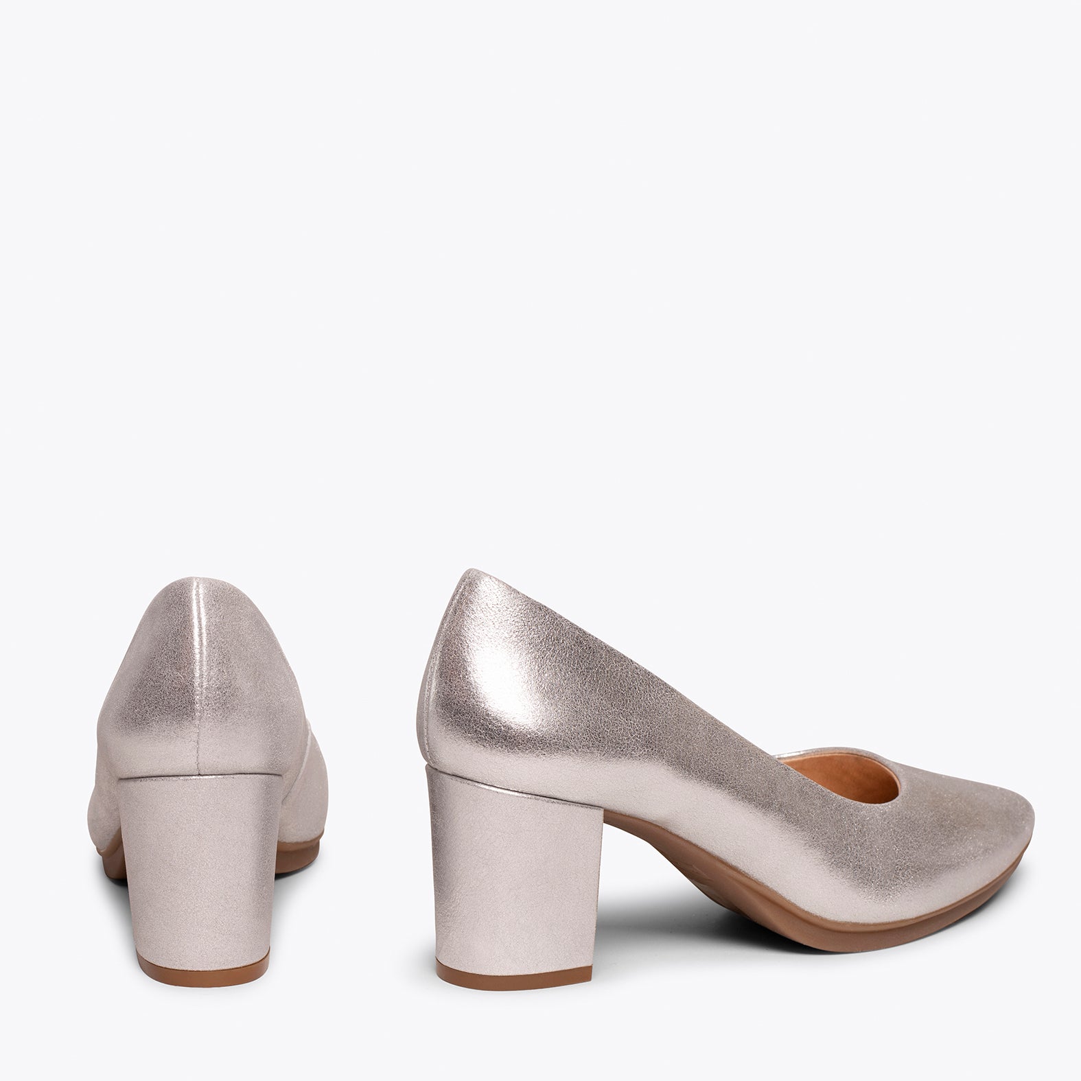 URBAN S SPLASH - Zapatos de piel metalizada PLATA