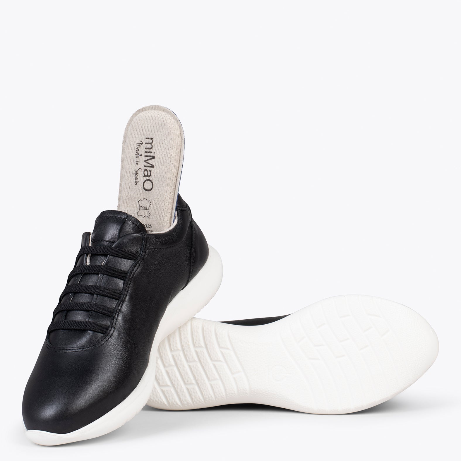 CHICAGO – Zapatillas elásticas sin cordones NEGRO BLANCO - miMaO ®