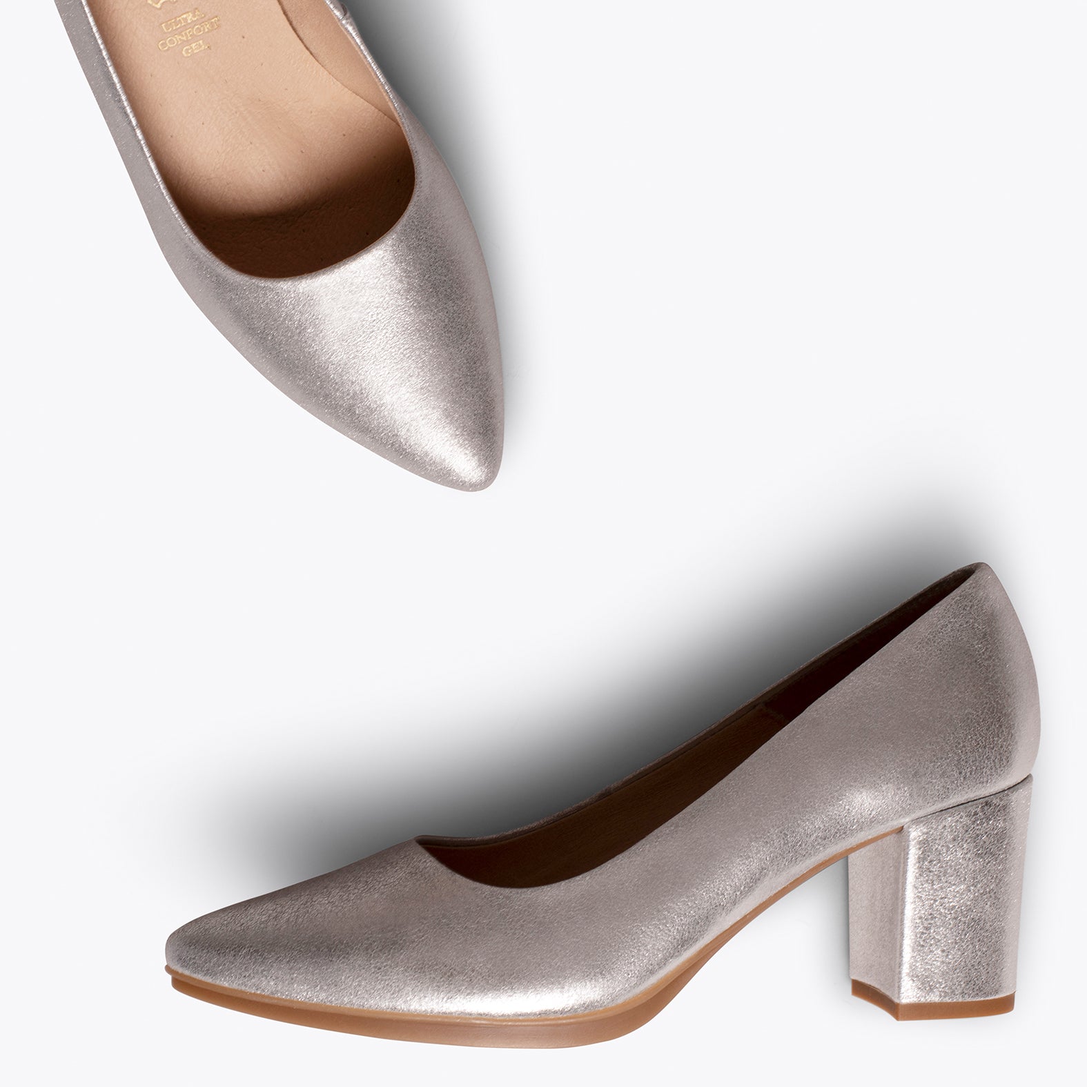 URBAN S SPLASH - Zapatos de piel metalizada PLATA