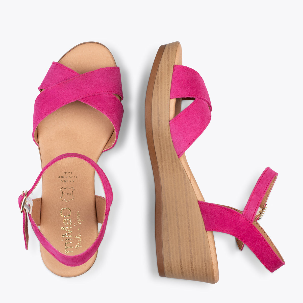 MAR – Cuñas ligeras de tiras cruzadas FUCSIA