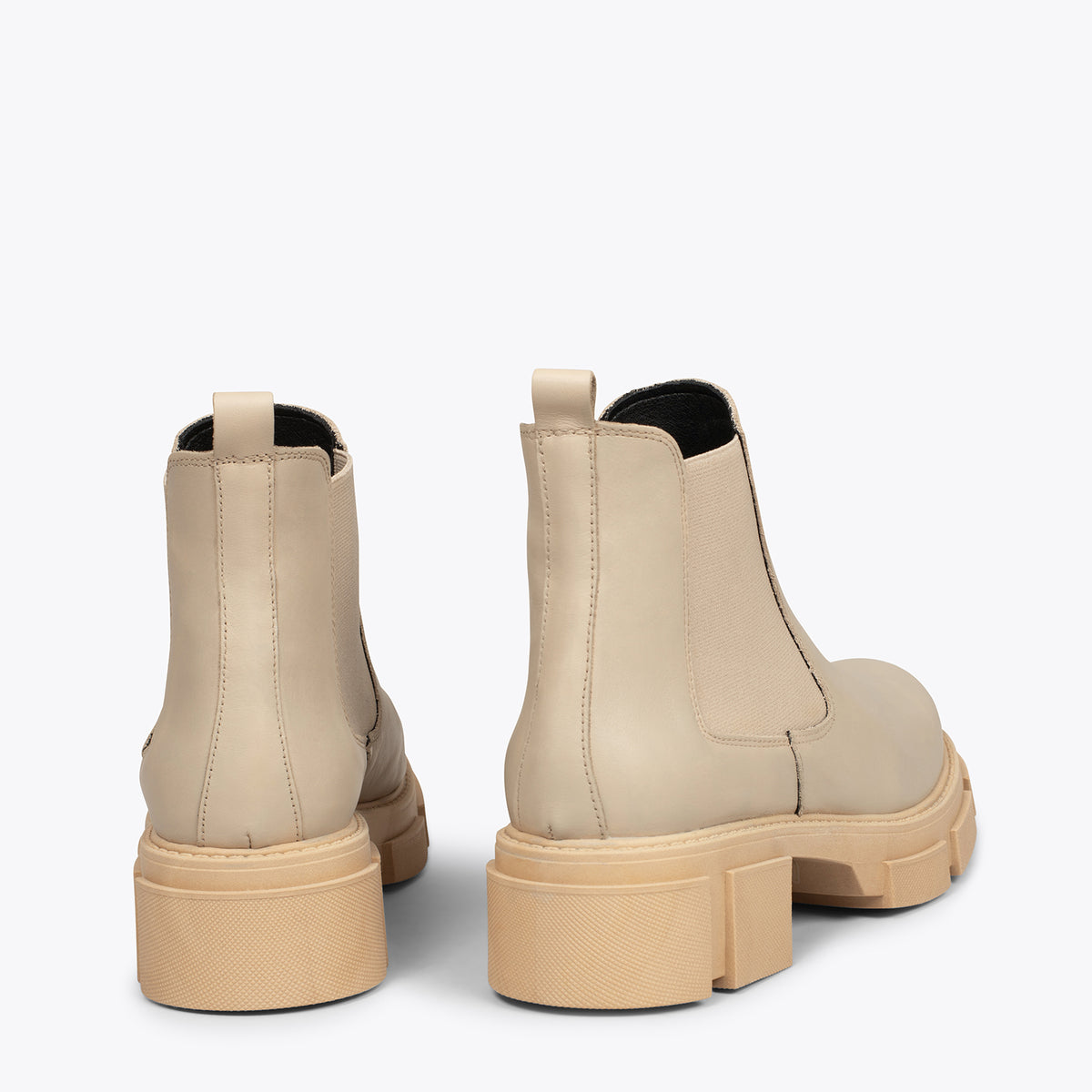 CANDEM - Botines track de piel BEIGE