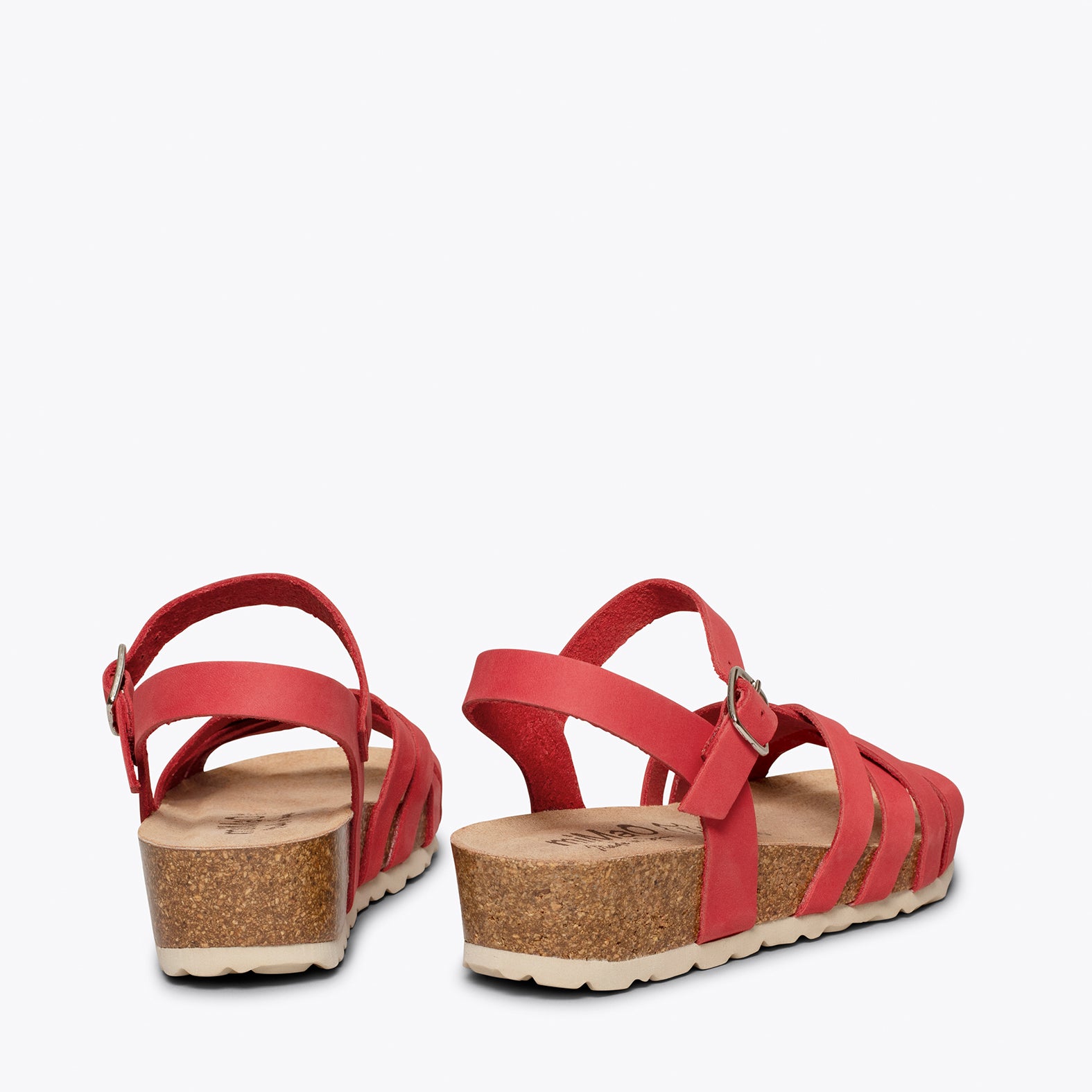 PRINCESS - Sandales pour fille avec talon compensé ROUGE Bio