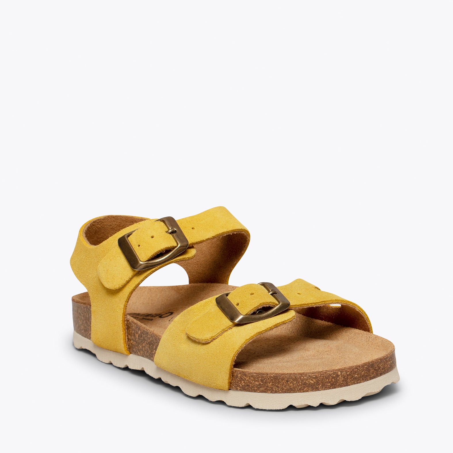 GLACE - Sandales fille JAUNE BIO avec boucle