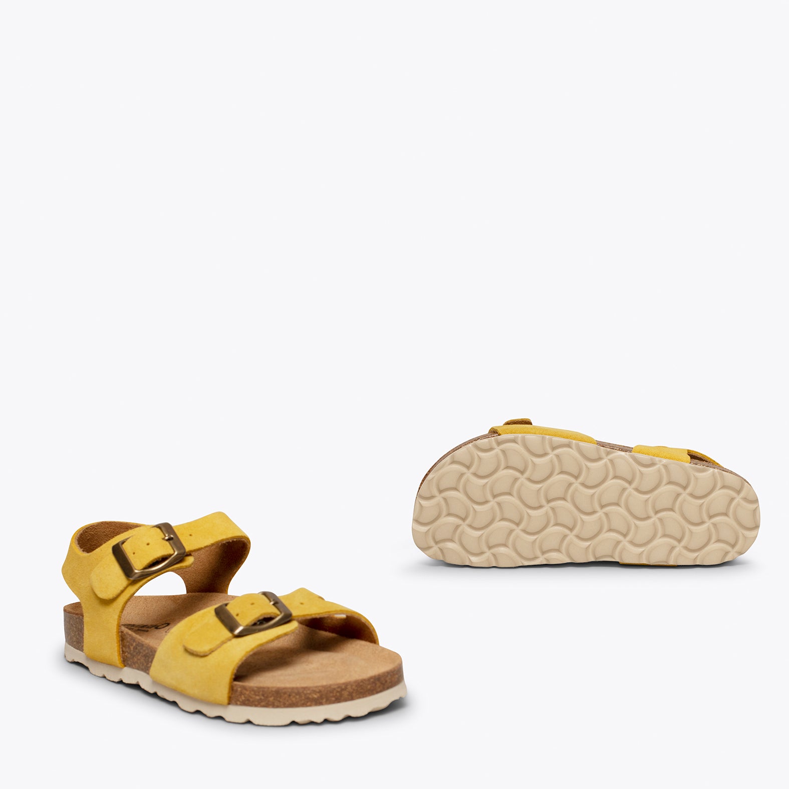GLACE - Sandales fille JAUNE BIO avec boucle