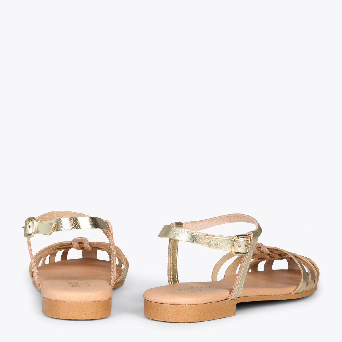 CANGREJERA – Sandalias planas trenzadas PLATINO