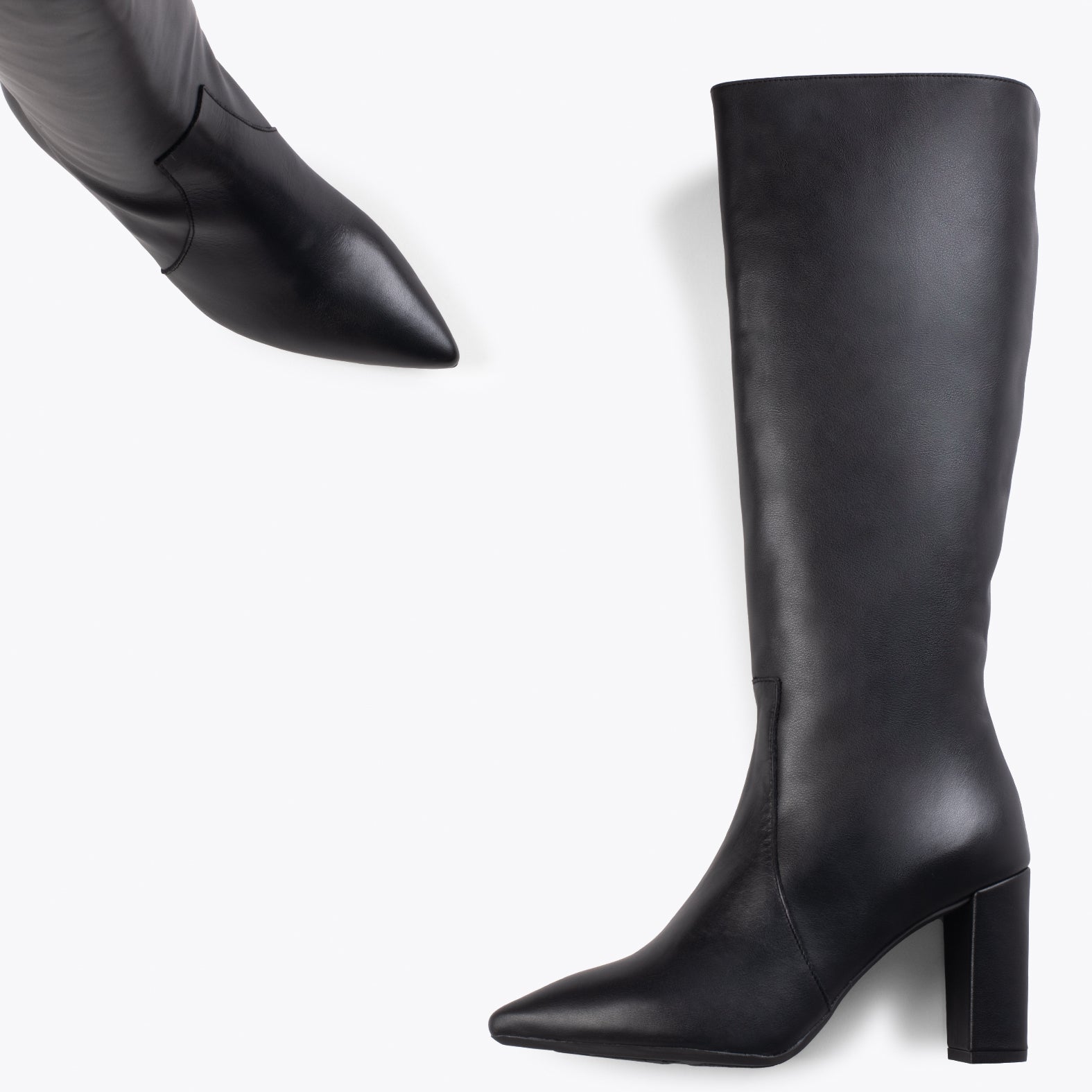URBAN – BLACK high boots with zipper