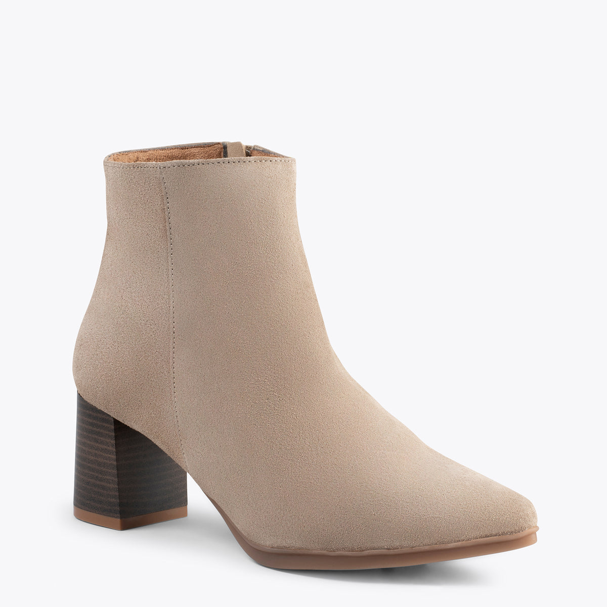 CITY -  Botines de tacón ancho y punta fina BEIGE - miMaO ®