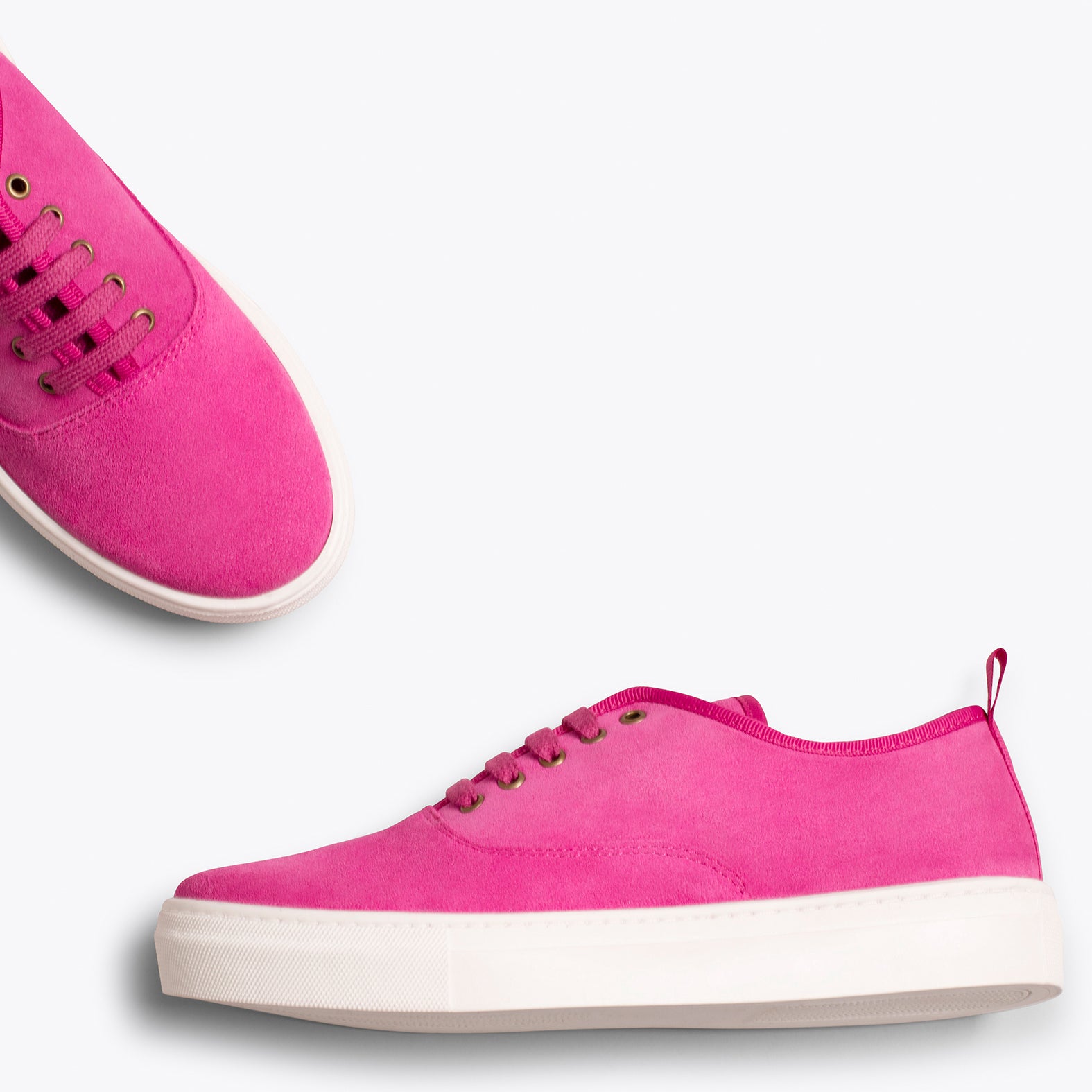 WANDER – FUCHSIA suede sneaker with platform