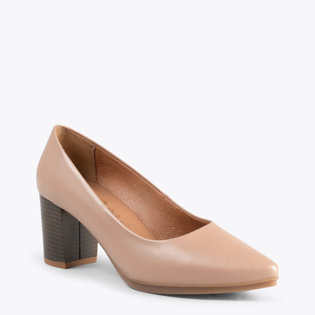 URBAN S SALON – Zapatos de tacón medio de napa TAUPE